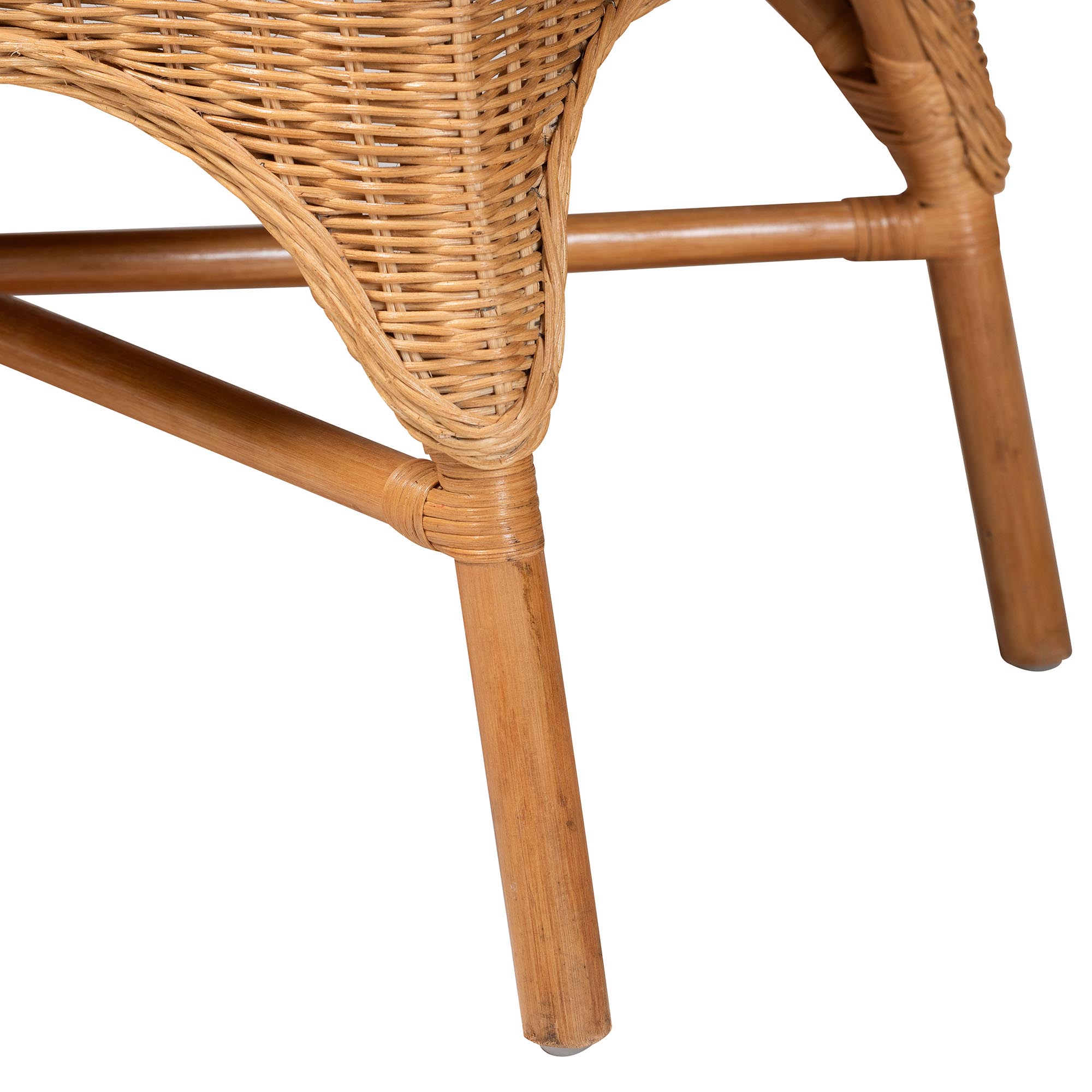 bali & pari Oxford Bohemian Light Honey Rattan 3-Piece Living Room Chair Set