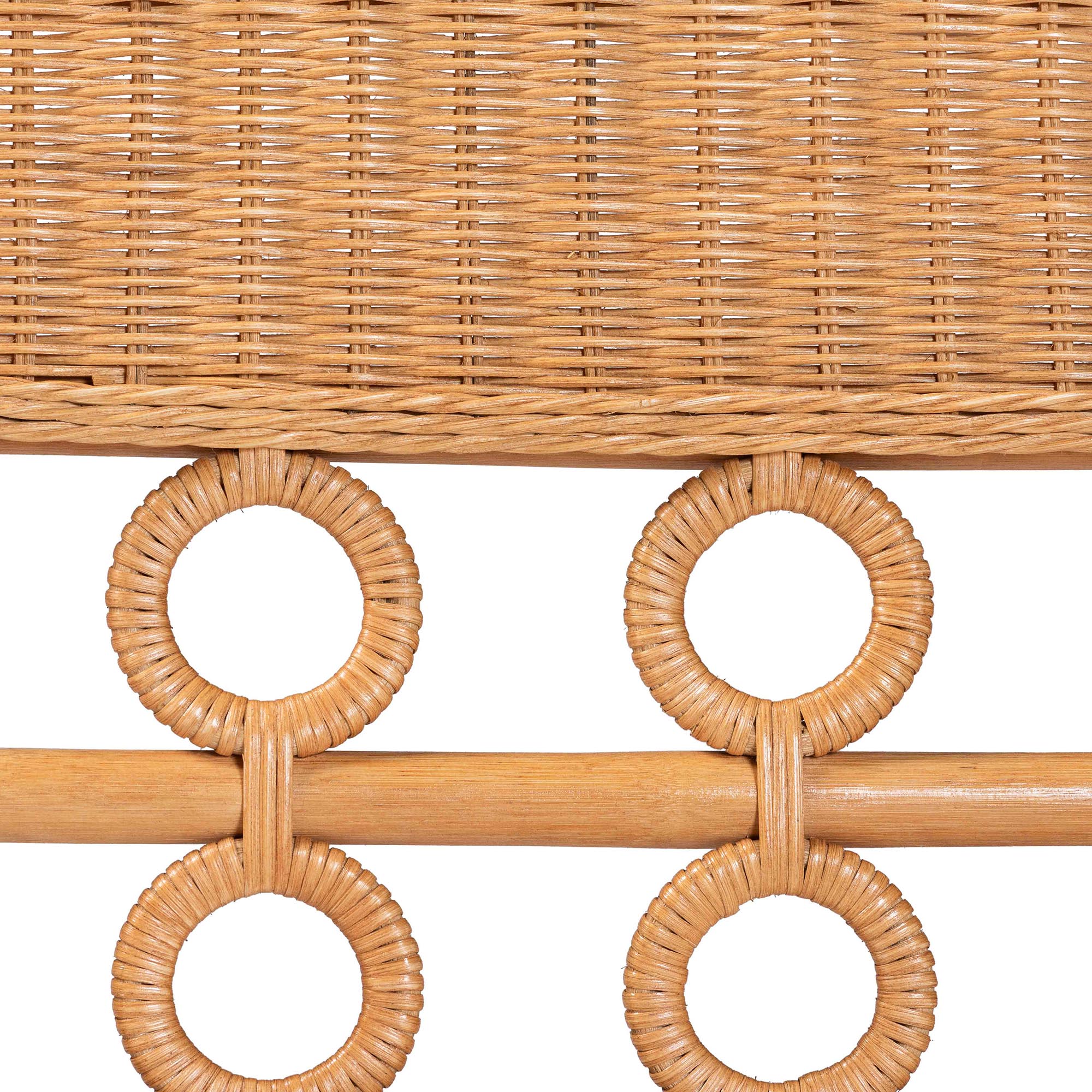 bali & pari Oxford Bohemian Light Honey Rattan Dining Bench