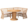 bali & pari Ellard Bohemian Light Honey Rattan 3-Piece Dining Nook Set