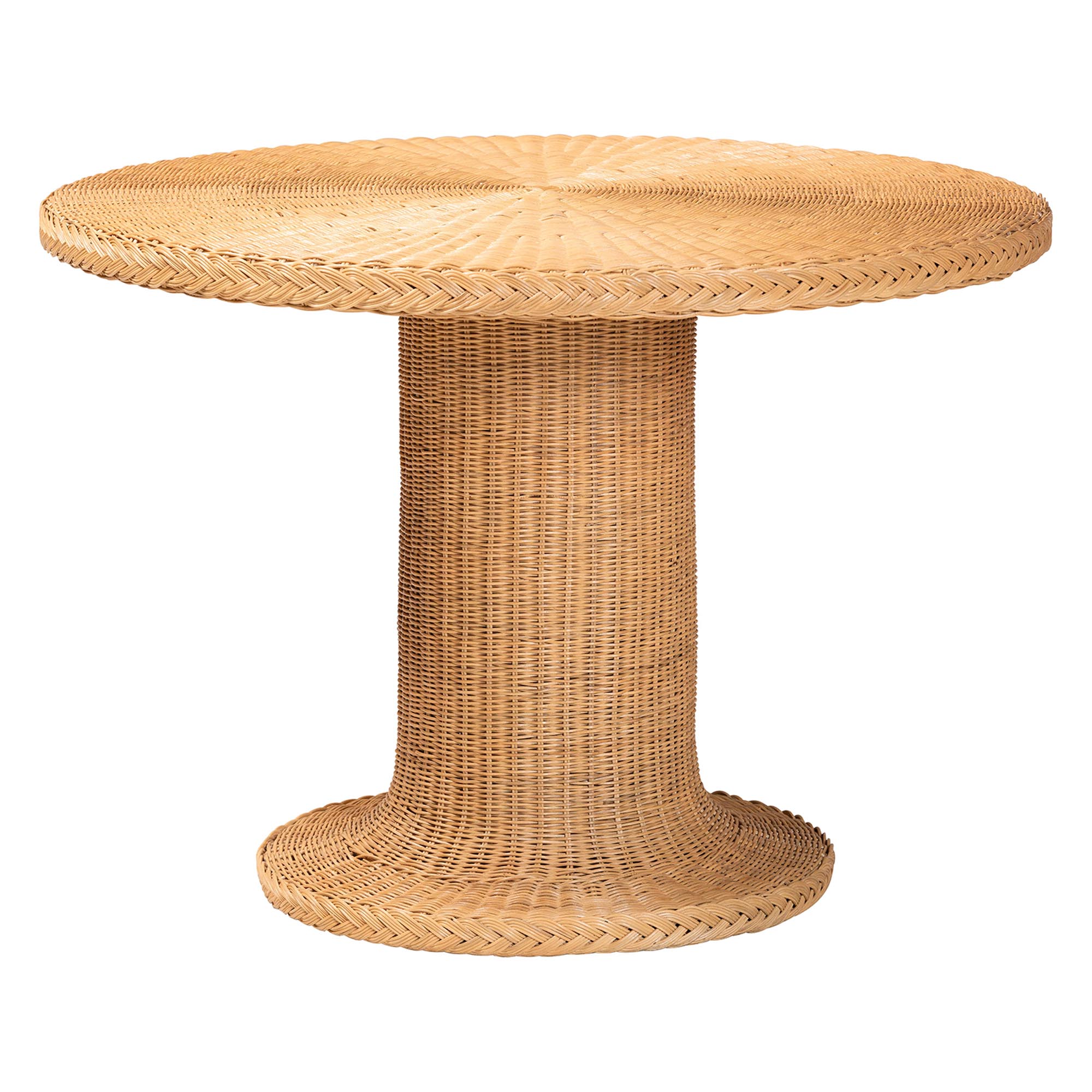 bali & pari Ellard Bohemian Light Honey Rattan 3-Piece Dining Nook Set