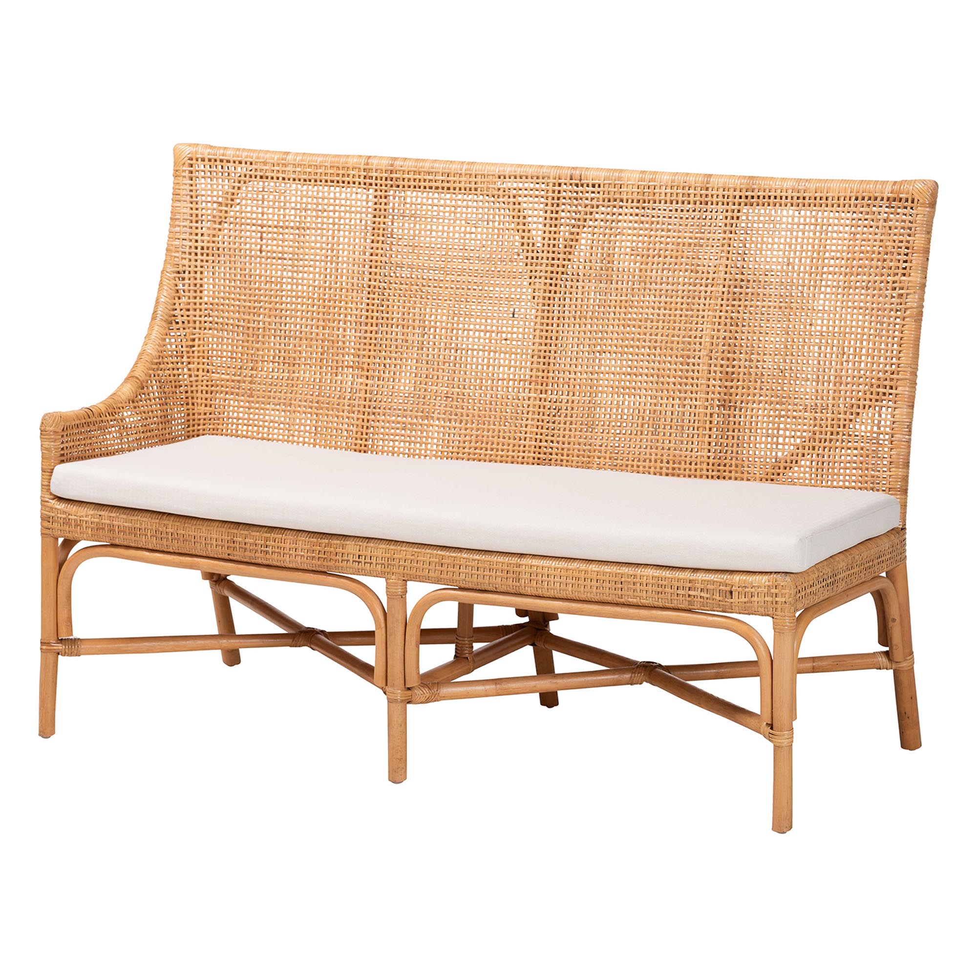 bali & pari Nantai Bohemian Light Honey Rattan 3-Piece Dining Nook Set
