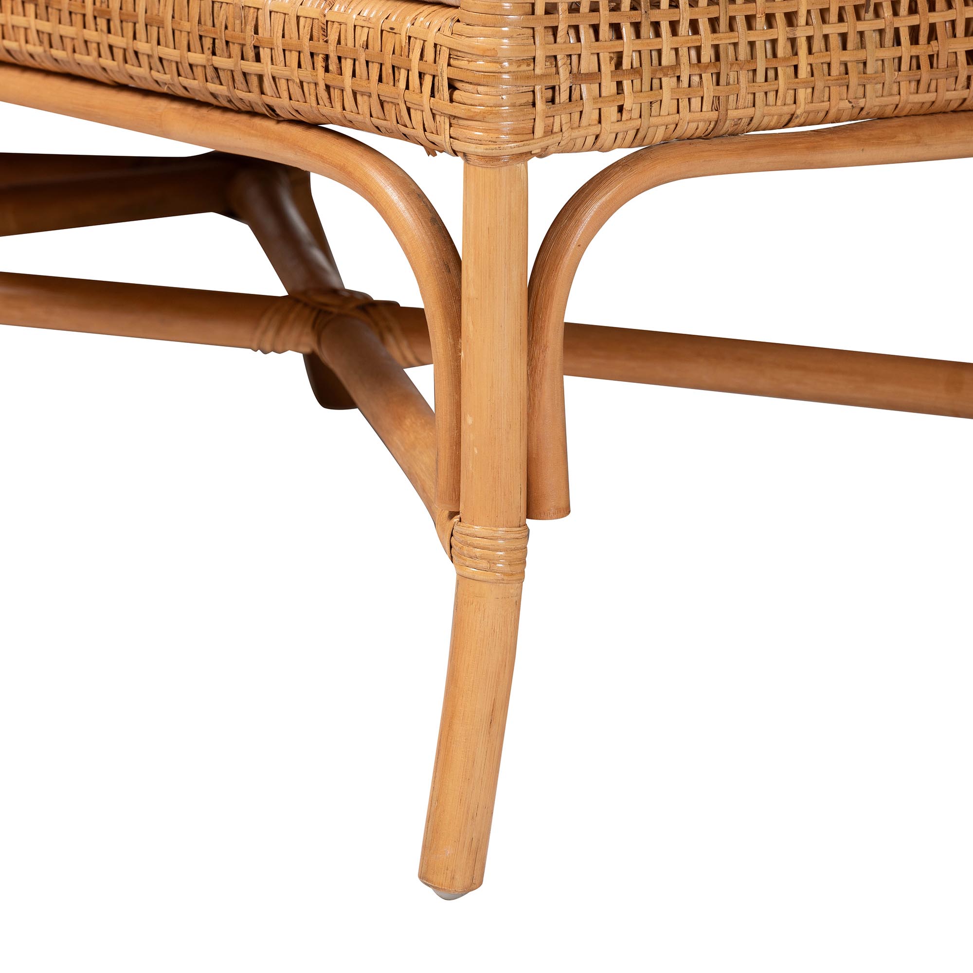 bali & pari Nantai Bohemian Light Honey Rattan 3-Piece Dining Nook Set