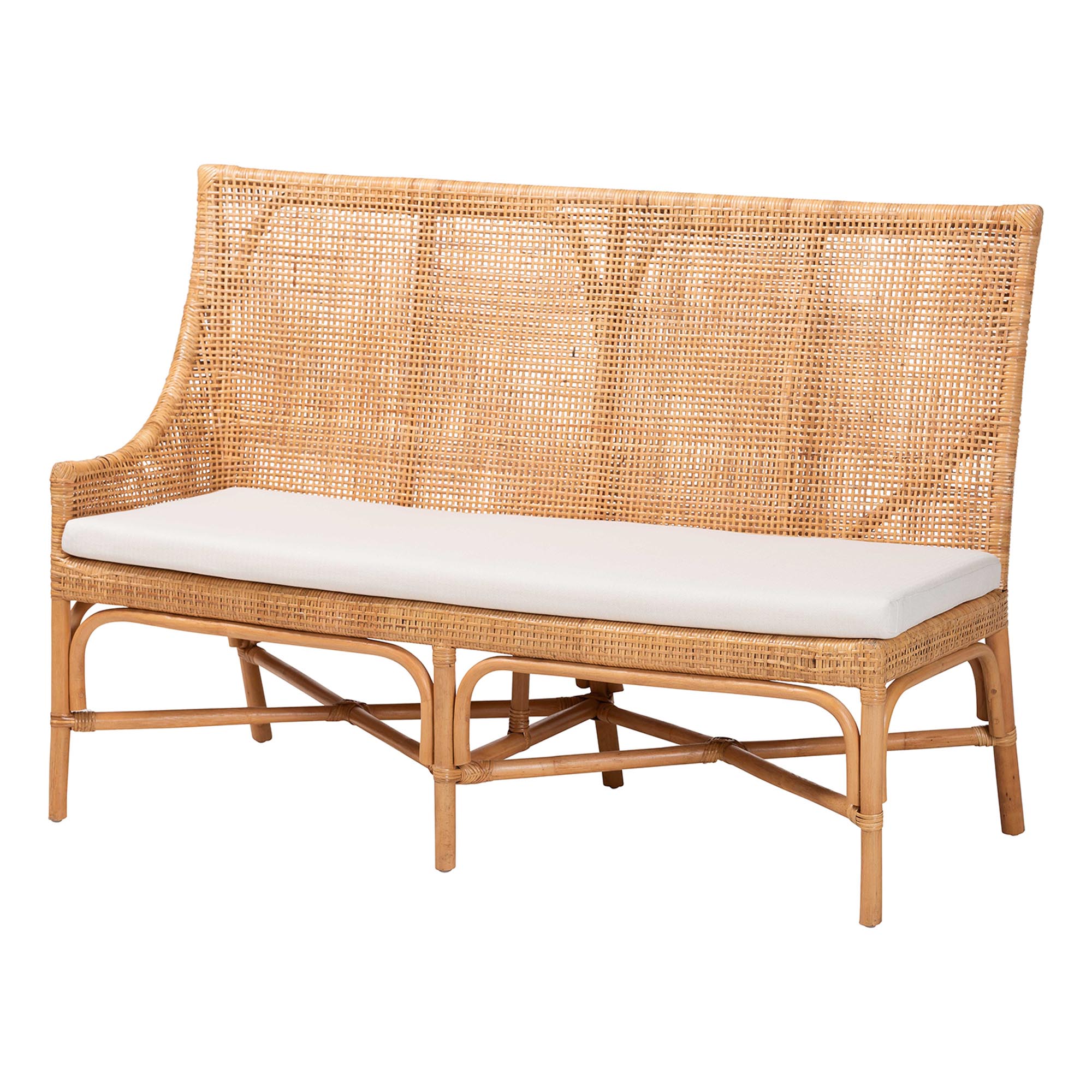 bali & pari Olivera Bohemian Light Honey Rattan 3-Piece Dining Nook Set