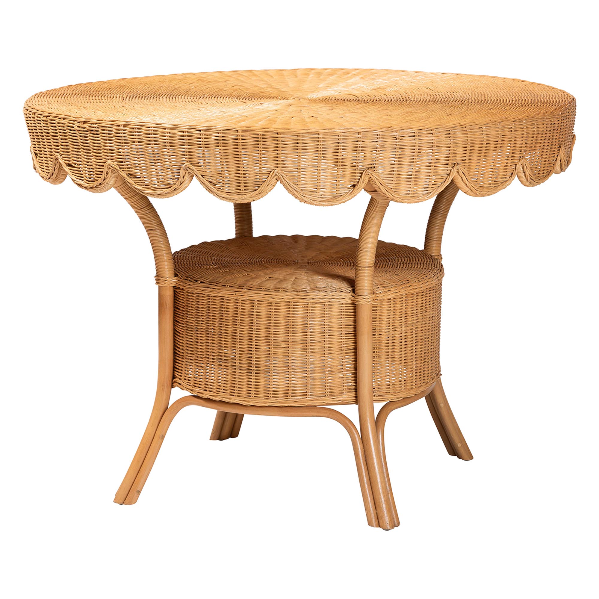 bali & pari Olivera Bohemian Light Honey Rattan 3-Piece Dining Nook Set
