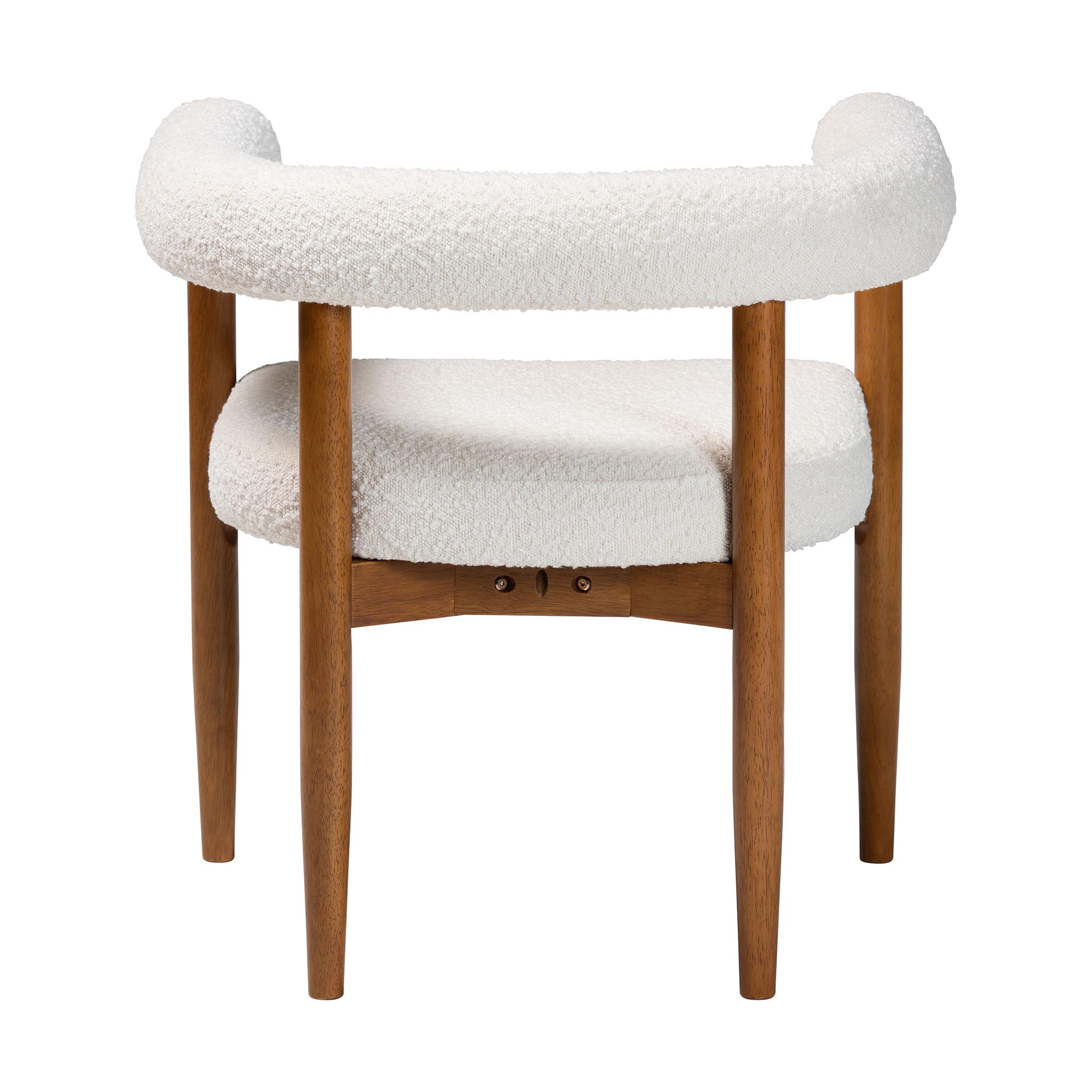 Baxton Studio Caia Boucle Dining Chair - Modern Upholstered Accent Armchair, Cream, Minimalist Design