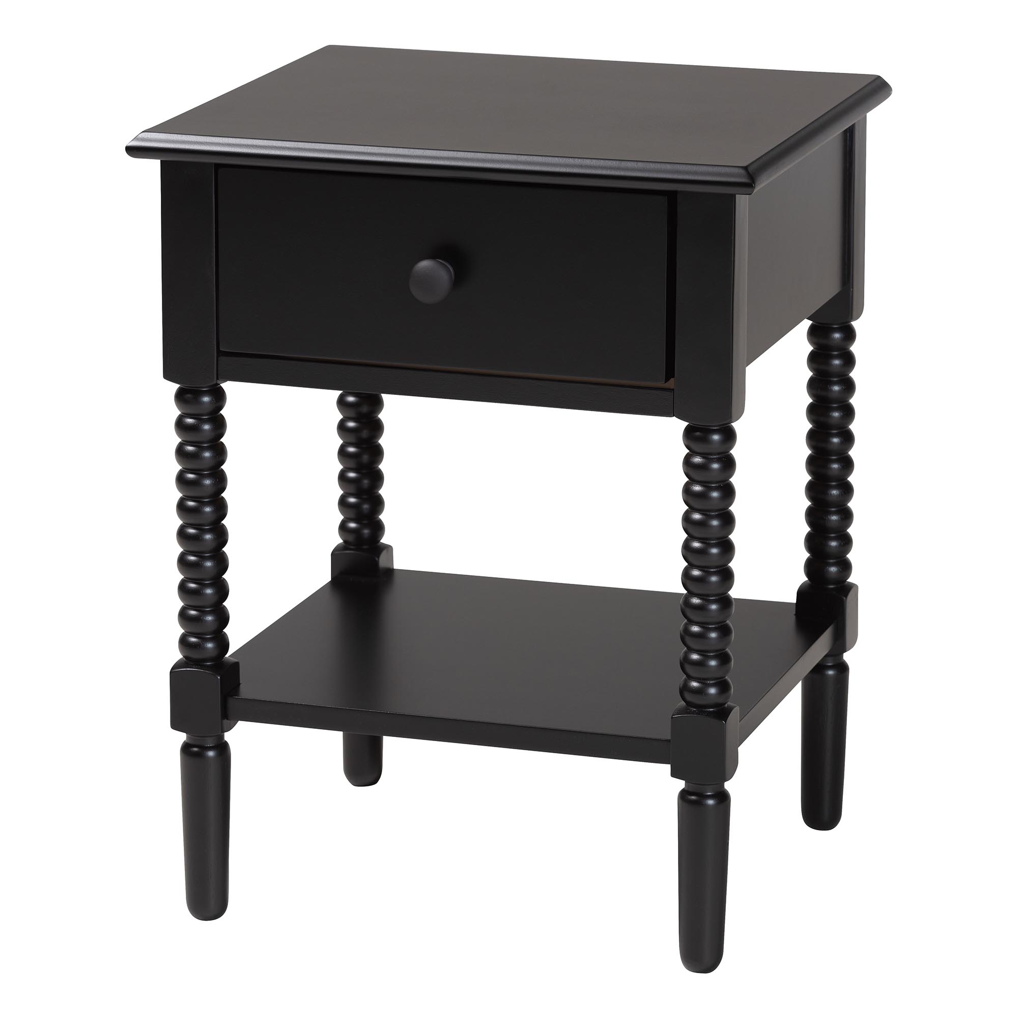 Baxton Studio Braith Farmhouse Black Spindle Wood King Size 4-Piece Bedroom Set