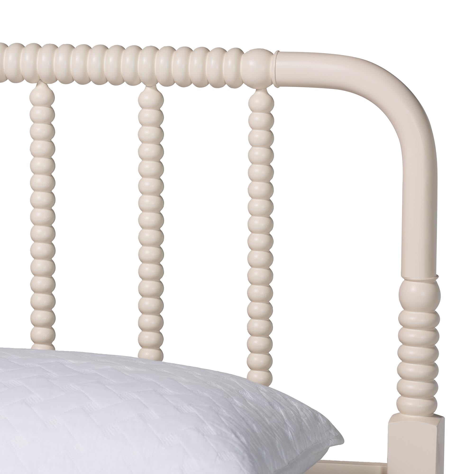 Baxton Studio Braith Farmhouse Ivory Spindle Wood Queen Size 4-Piece Bedroom Set