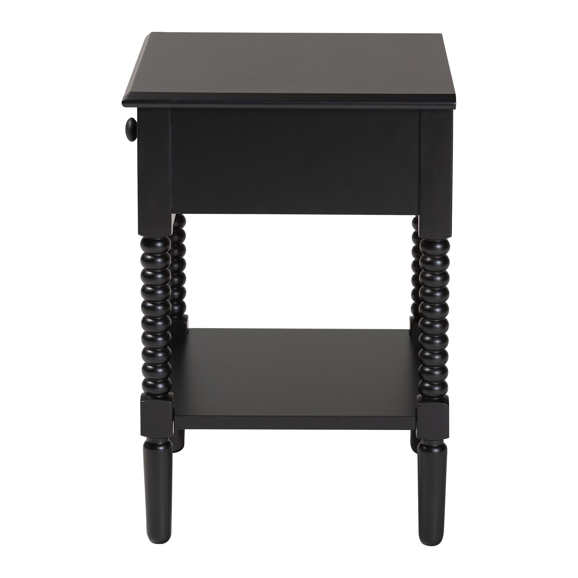 Baxton Studio Braith Farmhouse Black Spindle Wood 1-Drawer Nightstand
