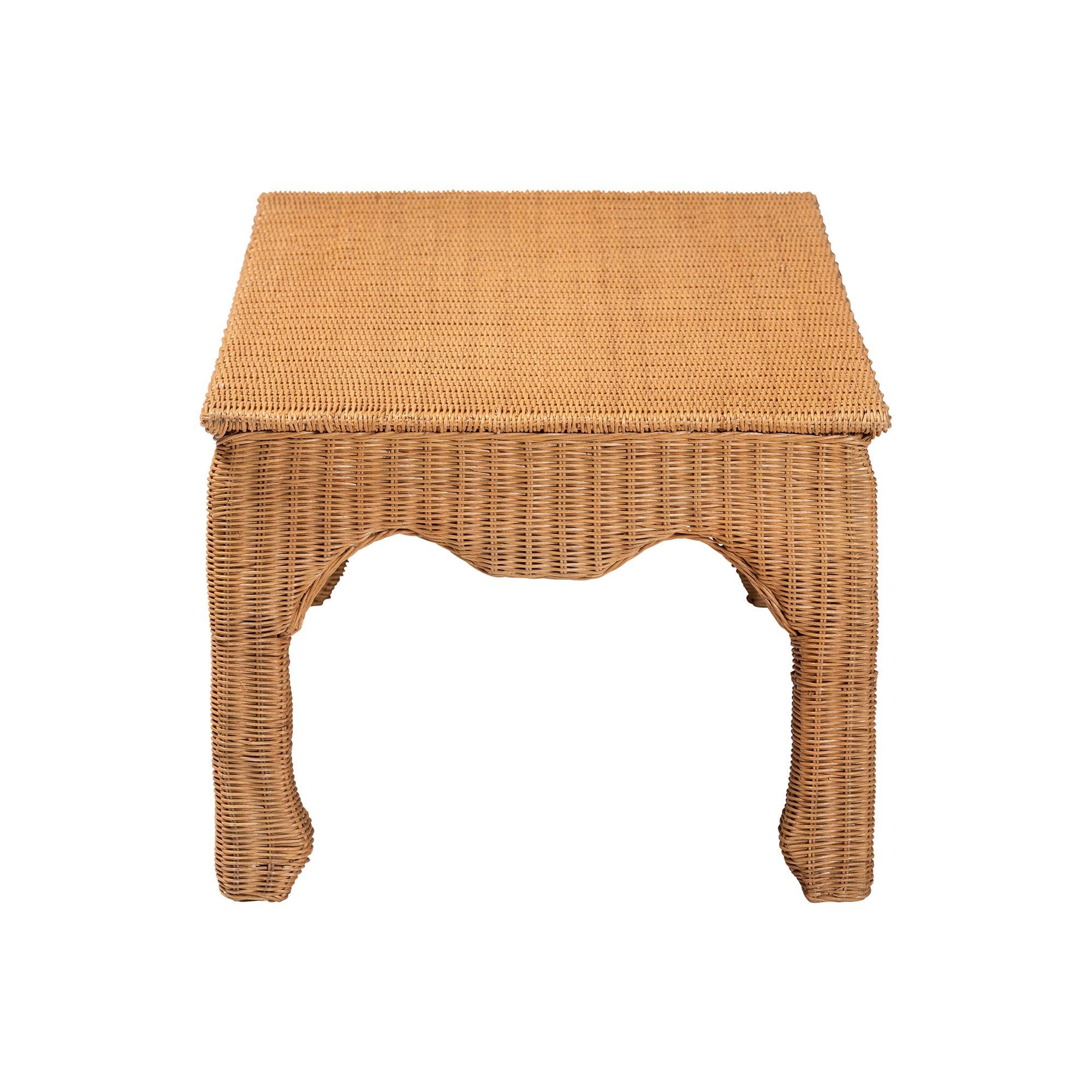 bali & pari Abena Ming Style Rattan Coffee Table - Rectangular Boho Chic Accent Table for Living Room, Family Room, or Sunroom