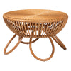 bali & pari Abel Natural Rattan Coffee Table with Splayed Legs - Handcrafted Boho Accent Table, Light Honey