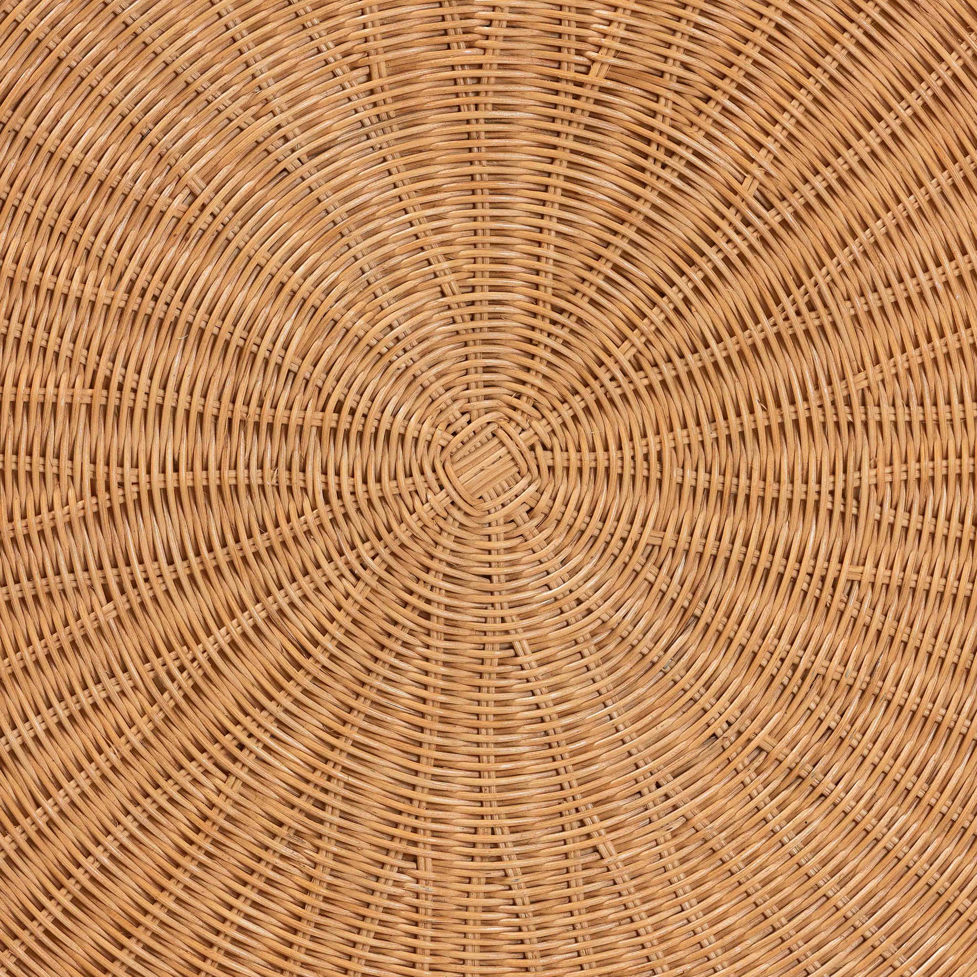 bali & pari Abel Natural Rattan Coffee Table with Splayed Legs - Handcrafted Boho Accent Table, Light Honey