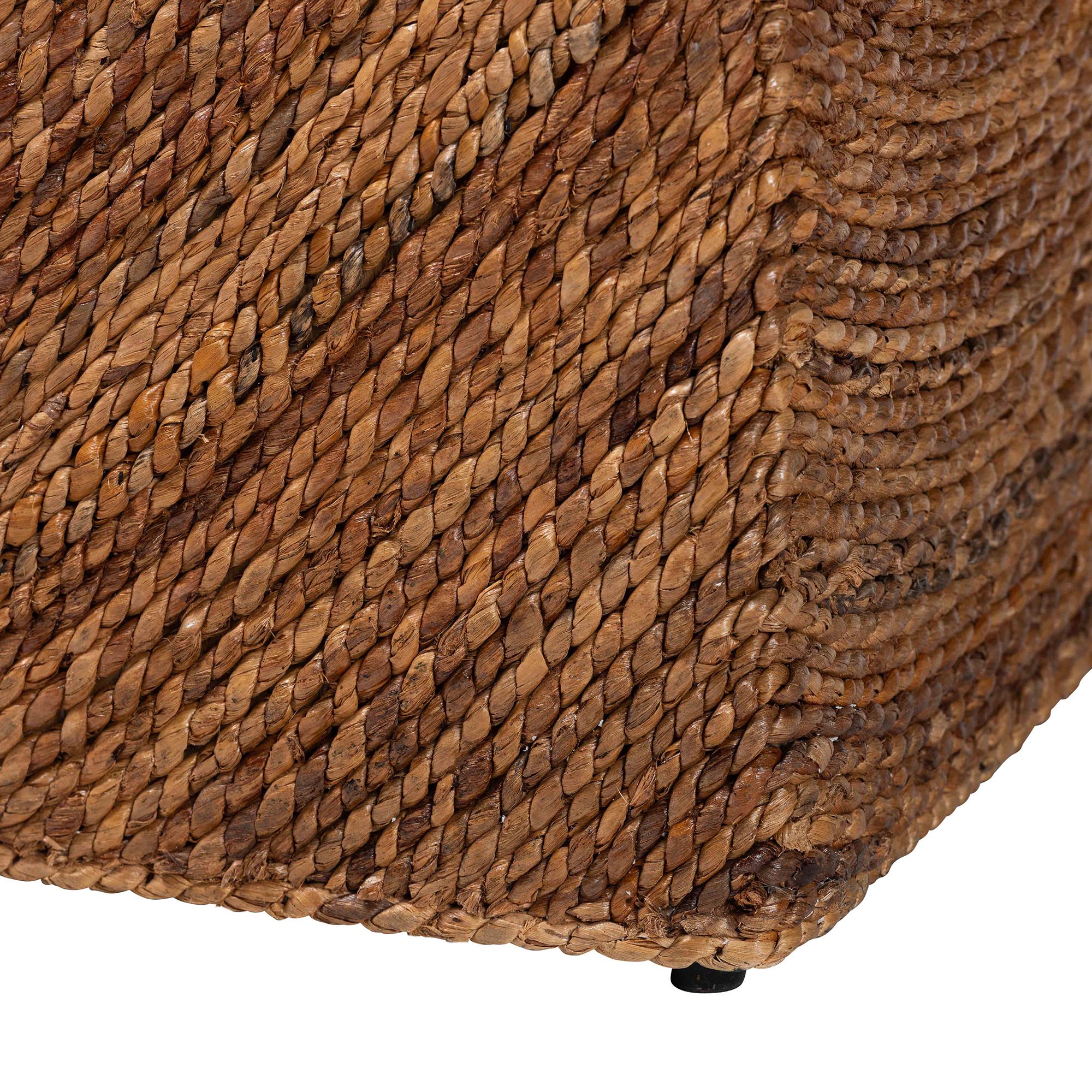 bali & pari Verino Handwoven Seagrass Storage Bench with Removable Lid - Rustic Wicker Trunk Chest for Entryway, Living Room, or Bedroom Organization