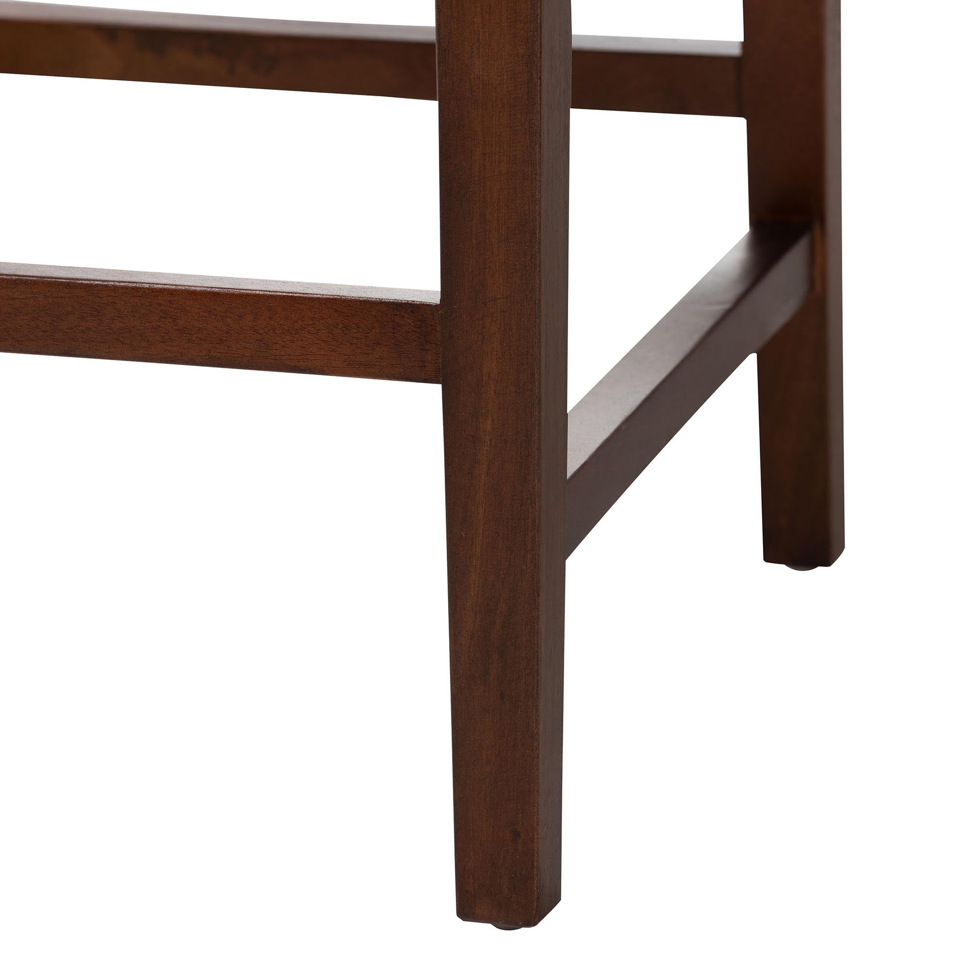 bali & pari Alise Handwoven Seagrass Bar Stool with Mahogany Wood Frame - Bar -Height Chair with Woven Back and Seat for Kitchen Island or Home Bar, Earthy Brown