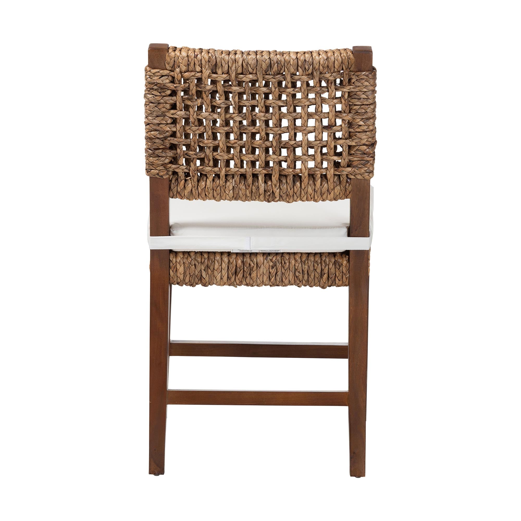 bali & pari Alise Handwoven Seagrass Dining Chair with Mahogany Wood Frame - Woven Back and Seat Chair for Dining Room or Kitchen, Earthy Brown