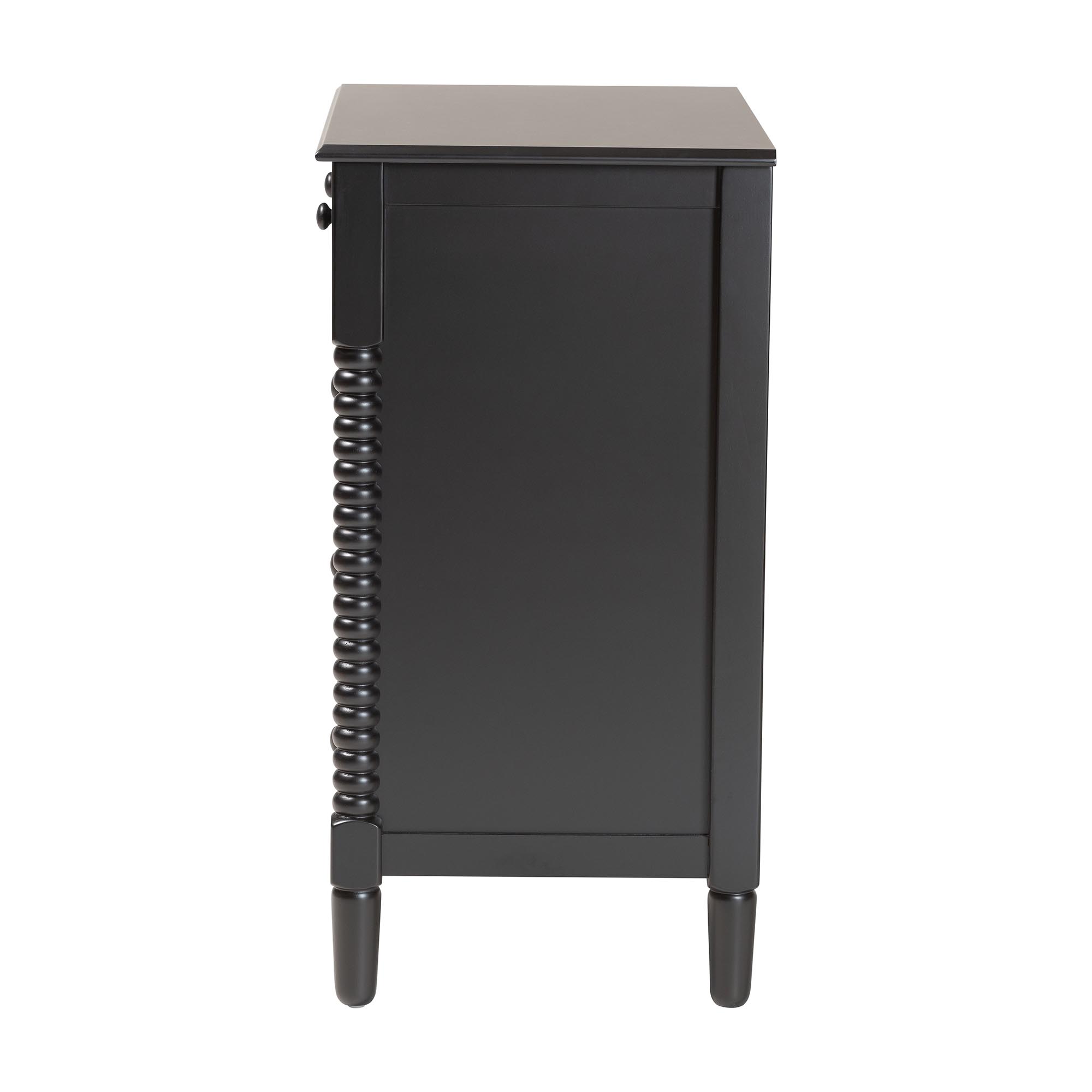 Baxton Studio Braith Farmhouse Black Spindle Wood 5-Drawer Chest