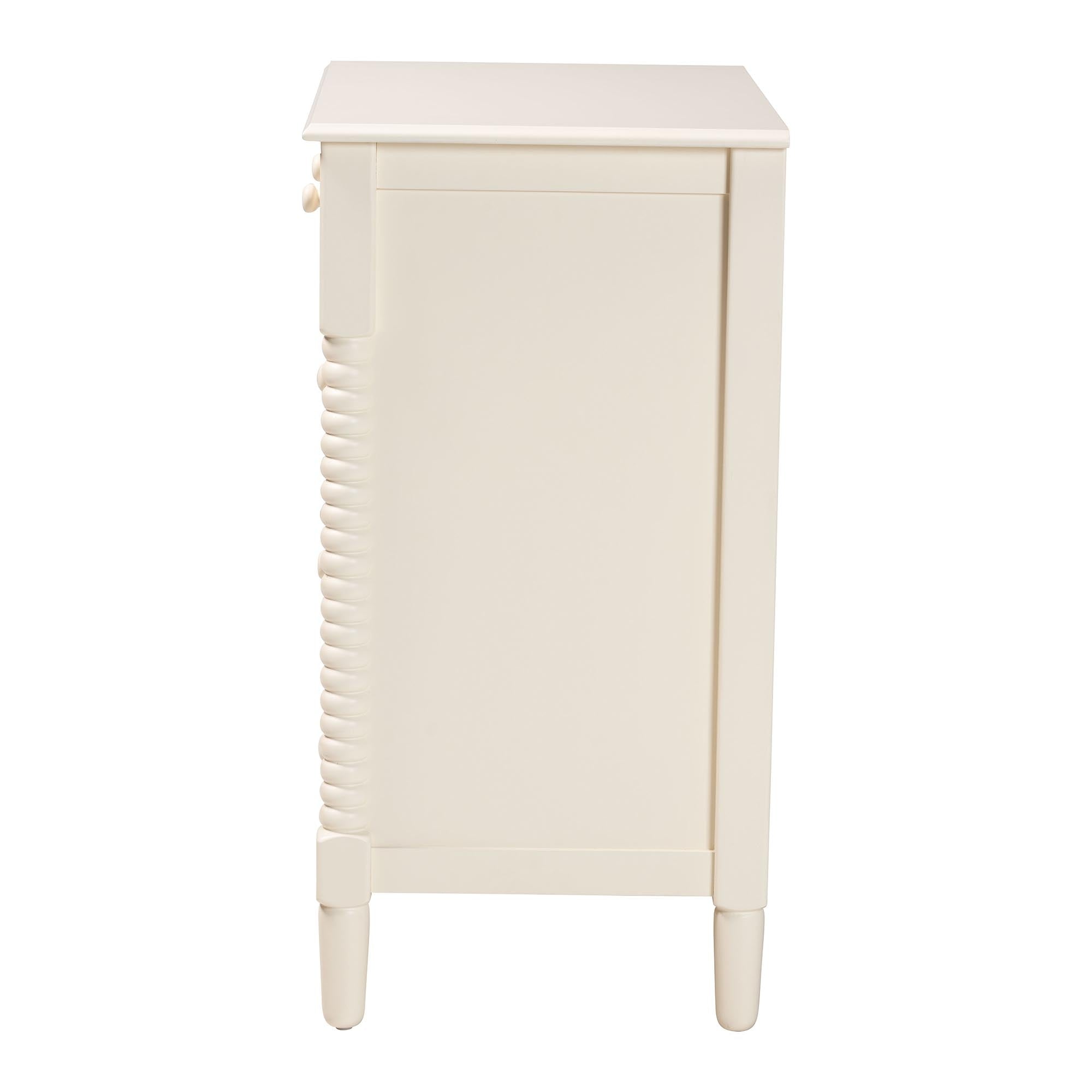 Baxton Studio Braith Farmhouse Ivory Spindle Wood 5-Drawer Chest