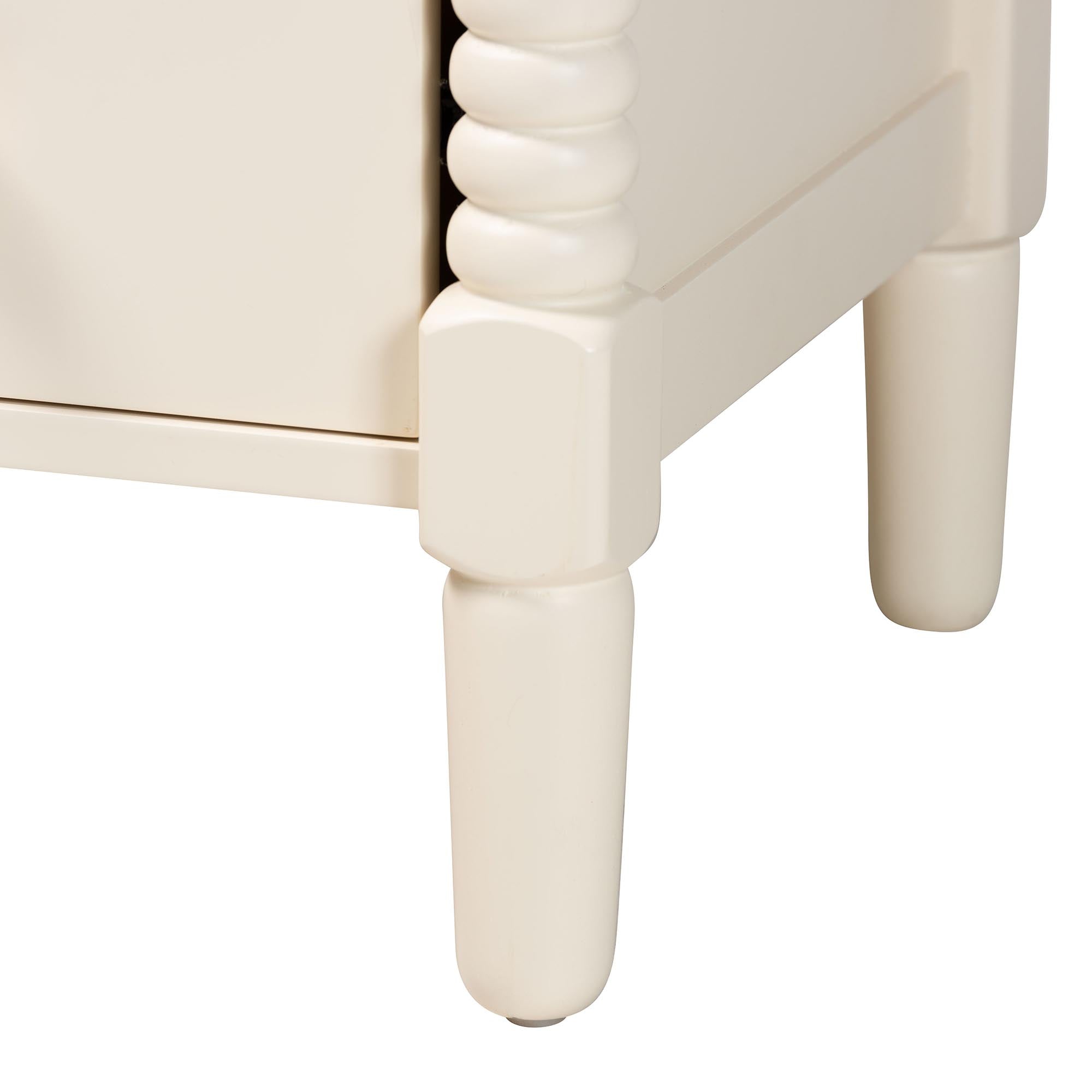 Baxton Studio Braith Farmhouse Ivory Spindle Wood 5-Drawer Chest