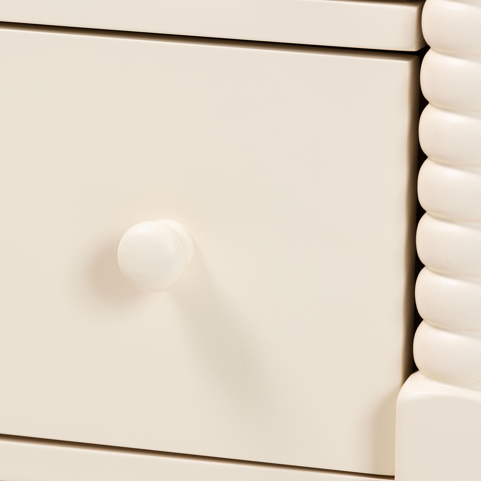 Baxton Studio Braith Farmhouse Ivory Spindle Wood 7-Drawer Dresser