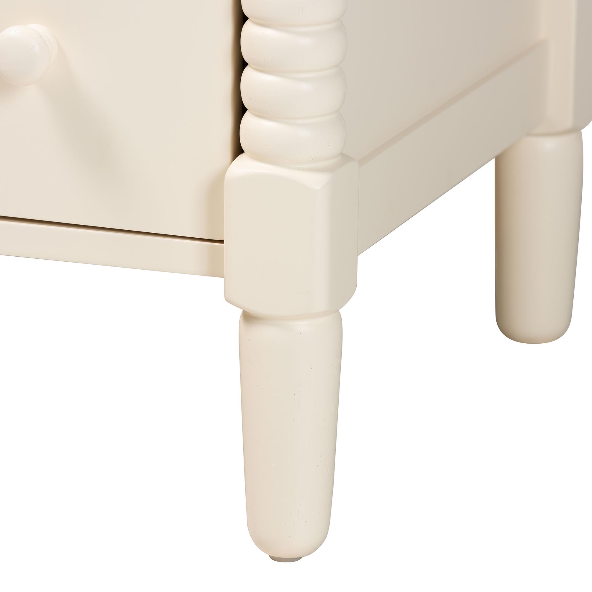 Baxton Studio Braith Farmhouse Ivory Spindle Wood 7-Drawer Dresser