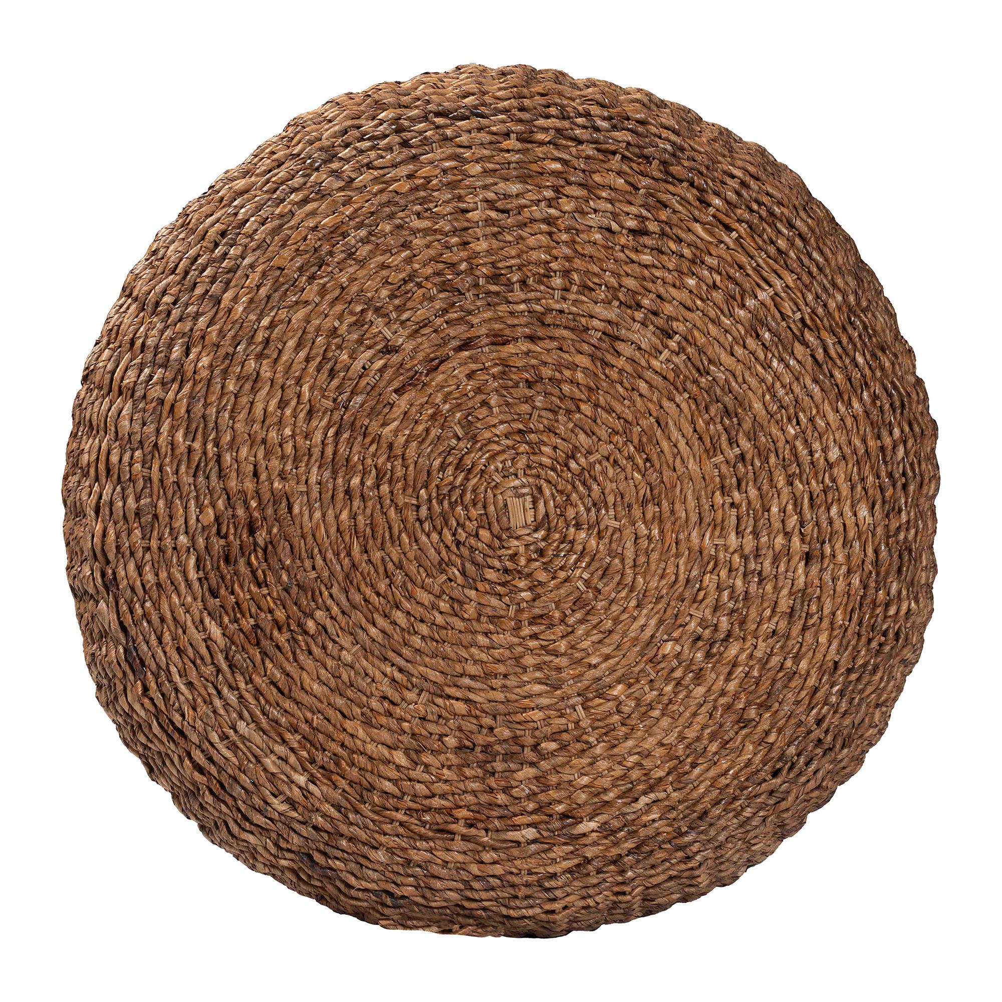 bali & pari Riau Handwoven Seagrass Coffee Table with Wooden Legs - Natural Wicker Round Living Room Table for Living Room or Bedroom Decor
