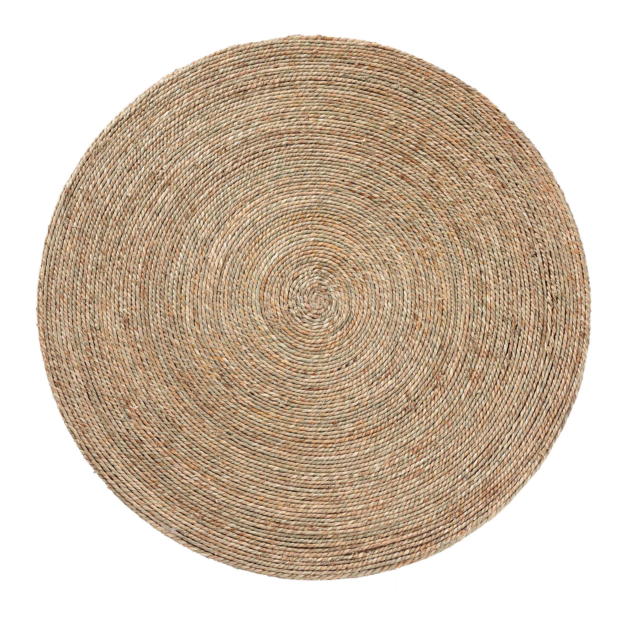 bali & pari Fumito Handwoven Seagrass End Table - Round Boho Side Table with Wrapped Frame, Handmade Coastal Decor for Living Room or Sun Room