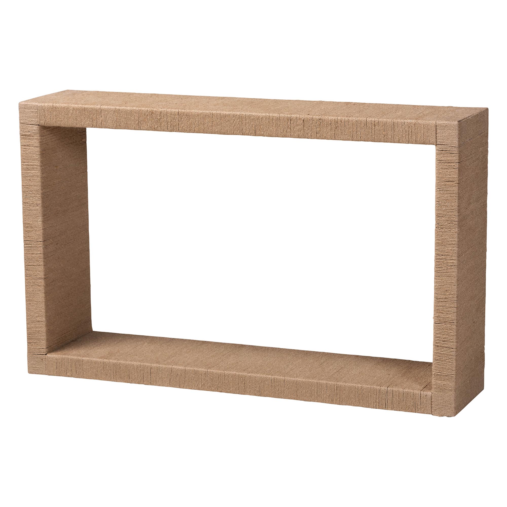 bali & pari Rajiya Handwoven Jute Console Table - Rectangular Open-Frame Entryway Table with Natural Texture, Minimalist Coastal Boho Accent for Living Room or Hallway Decor