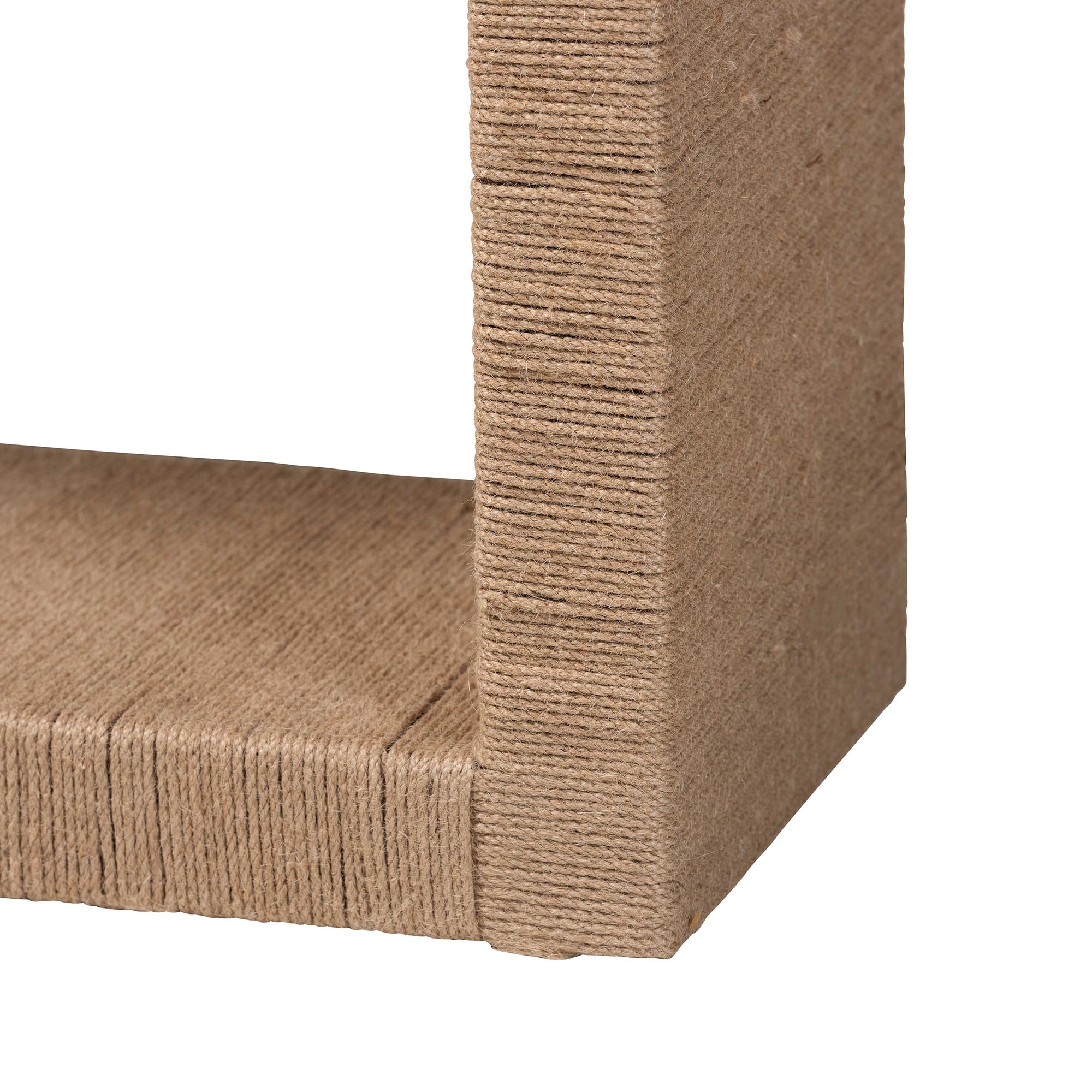 bali & pari Rajiya Handwoven Jute Console Table - Rectangular Open-Frame Entryway Table with Natural Texture, Minimalist Coastal Boho Accent for Living Room or Hallway Decor