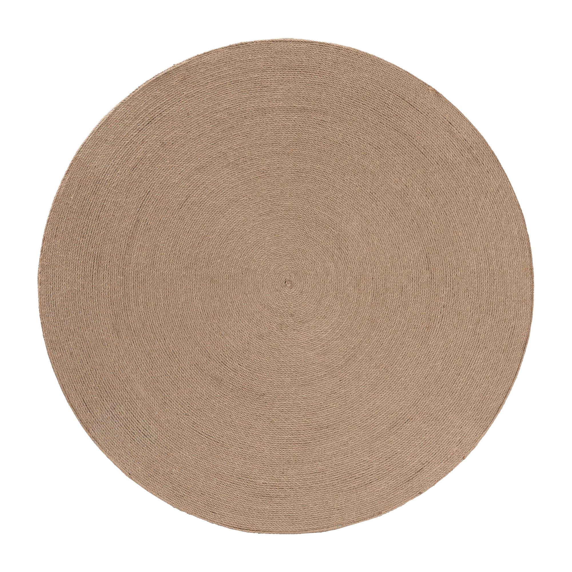 bali & pari Lapis Handwoven Jute Coffee Table - Boho Round Centerpiece with Natural Fiber Texture, Handcrafted Coastal Design for Living Room or Lounge Spaces