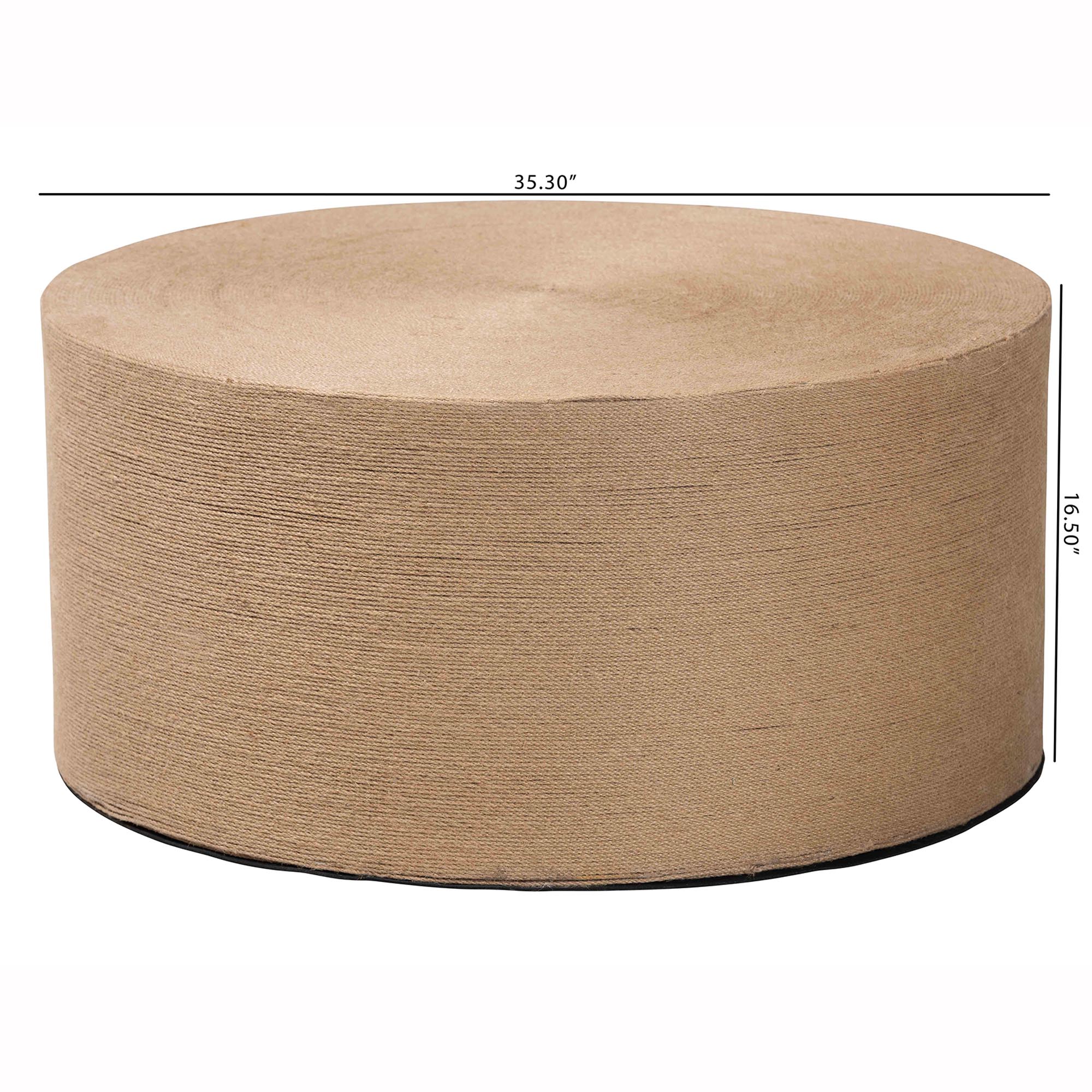 bali & pari Lapis Handwoven Jute Coffee Table - Boho Round Centerpiece with Natural Fiber Texture, Handcrafted Coastal Design for Living Room or Lounge Spaces