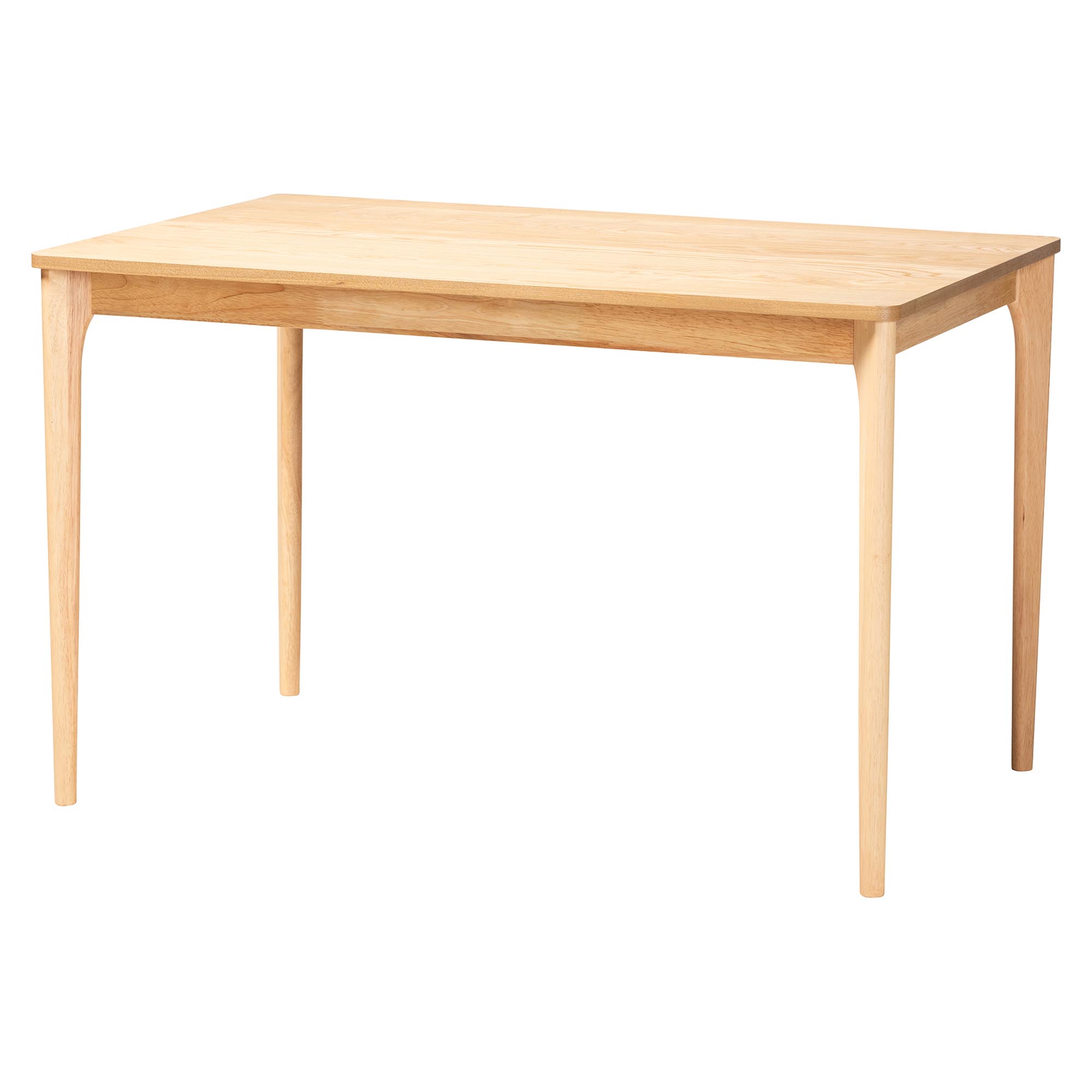 Baxton Studio Hudson 5-Piece Dining Set - Solid Wood Rectangular Table with Boucle Upholstered Chairs, Mid-Century Modern Dining Furniture for Kitchen or Dining Room, Natural and White