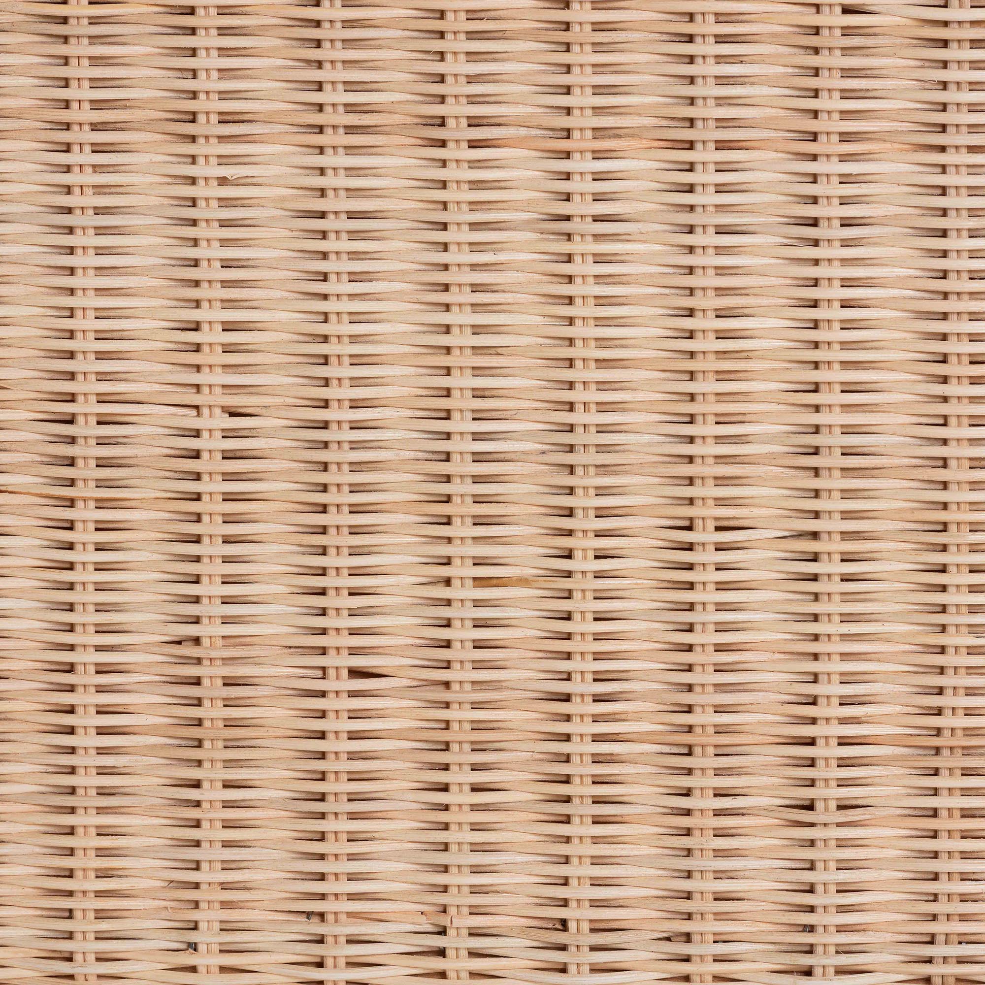 bali & pari Damita Scallop Natural Rattan Chest with Lift -top Lid - Coastal Boho Style Storage Bench for Bedroom, Entryway, or Living Room Organization