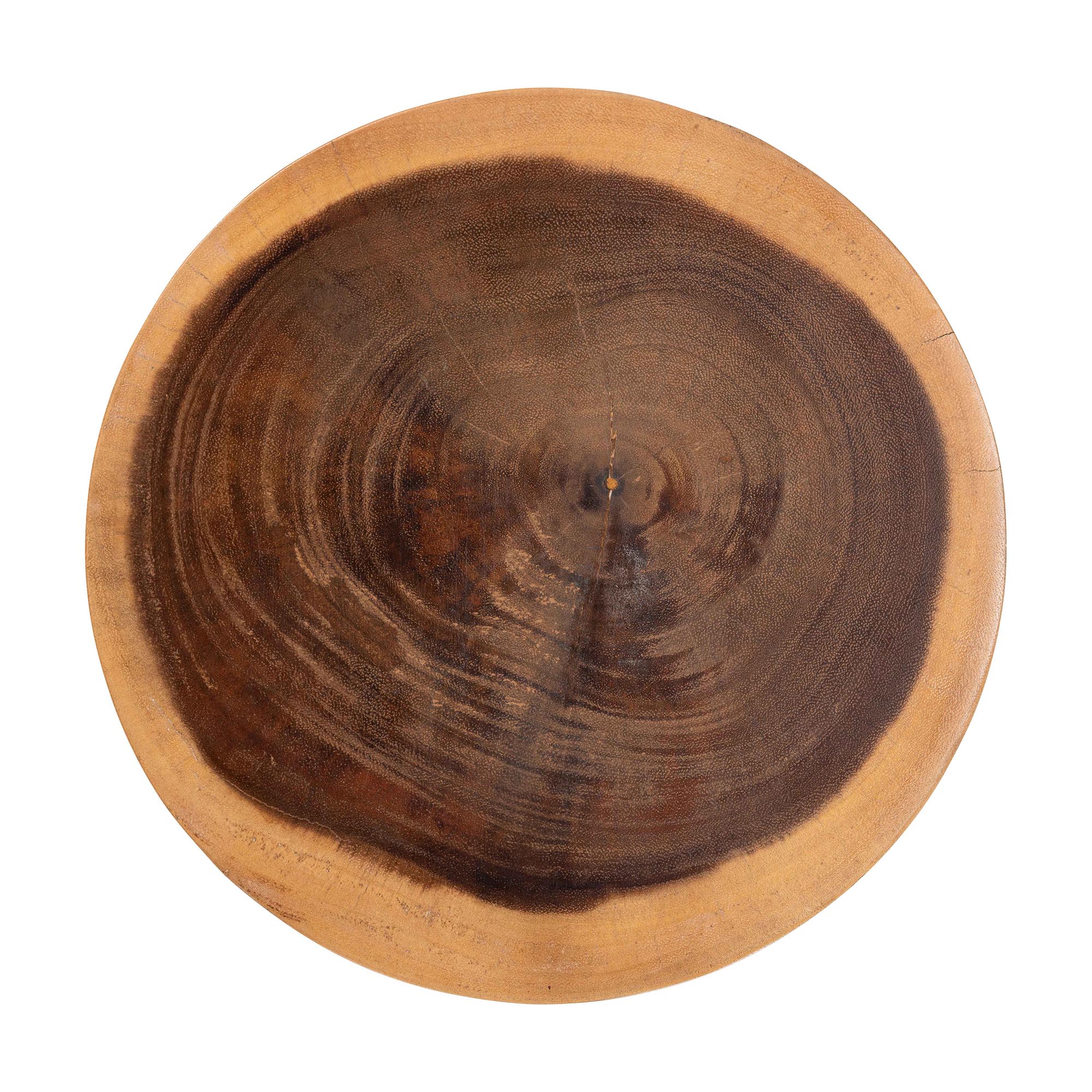 bali & pari Abrina Solid Suar Wood Side Table - Hand-Carved Sculptural End Table with Arched Base, Modern Boho Style for Living Room or Bedroom