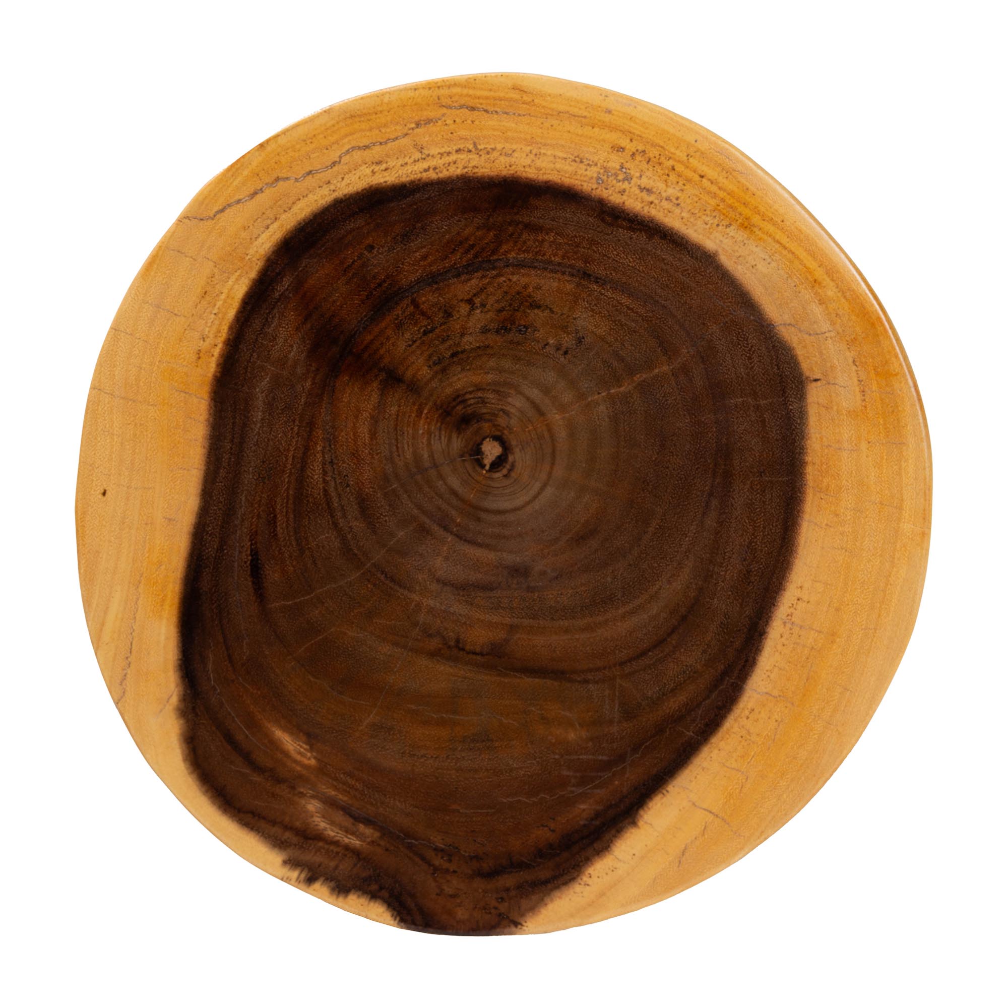 bali & pari Kaseko Hand -carved Suar Wood Side Table - Sculptural Accent Table with Open Work Design, Modern Boho Style for Living Room or Bedroom