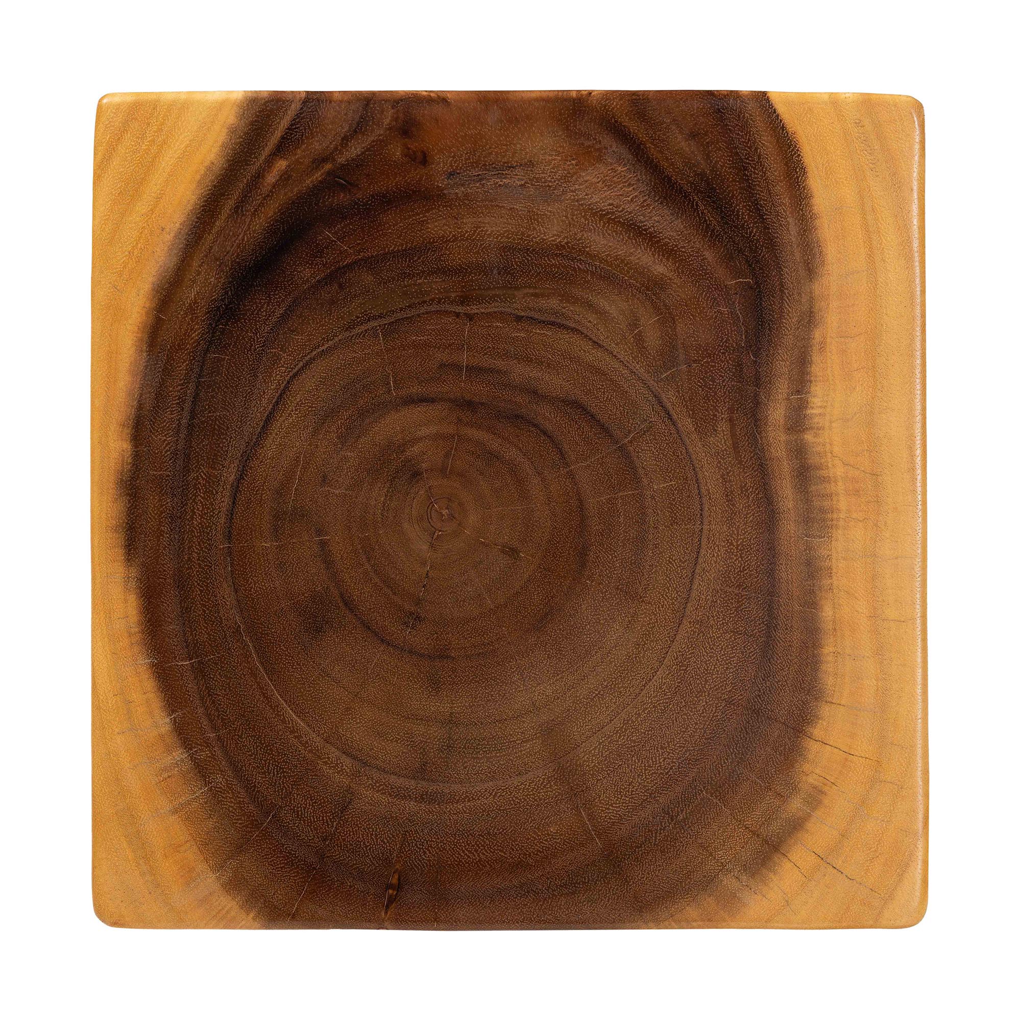 bali & pari Rapha Hand -carved Suar Wood Side Table with Shelf - Sculptural Accent Table with Twist Design, Modern Boho Style for Living Room or Bedroom