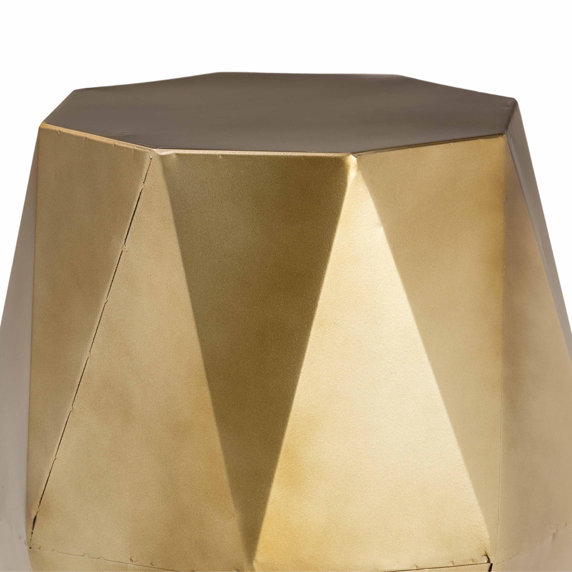 Baxton Studio Salman Geometric Bronze Metal Accent Table - Faceted Modern Side Table for Indoor or Semi-Outdoor Use
