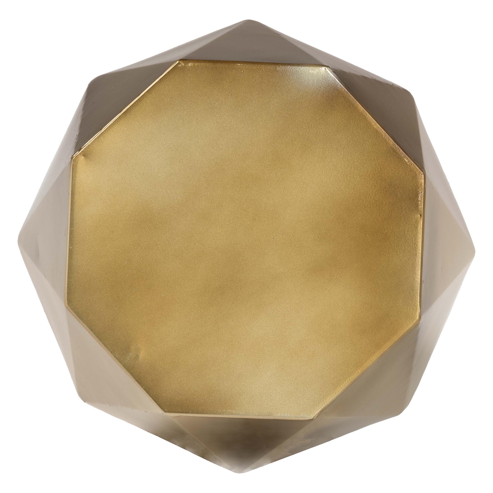 Baxton Studio Salman Geometric Bronze Metal Accent Table - Faceted Modern Side Table for Indoor or Semi-Outdoor Use
