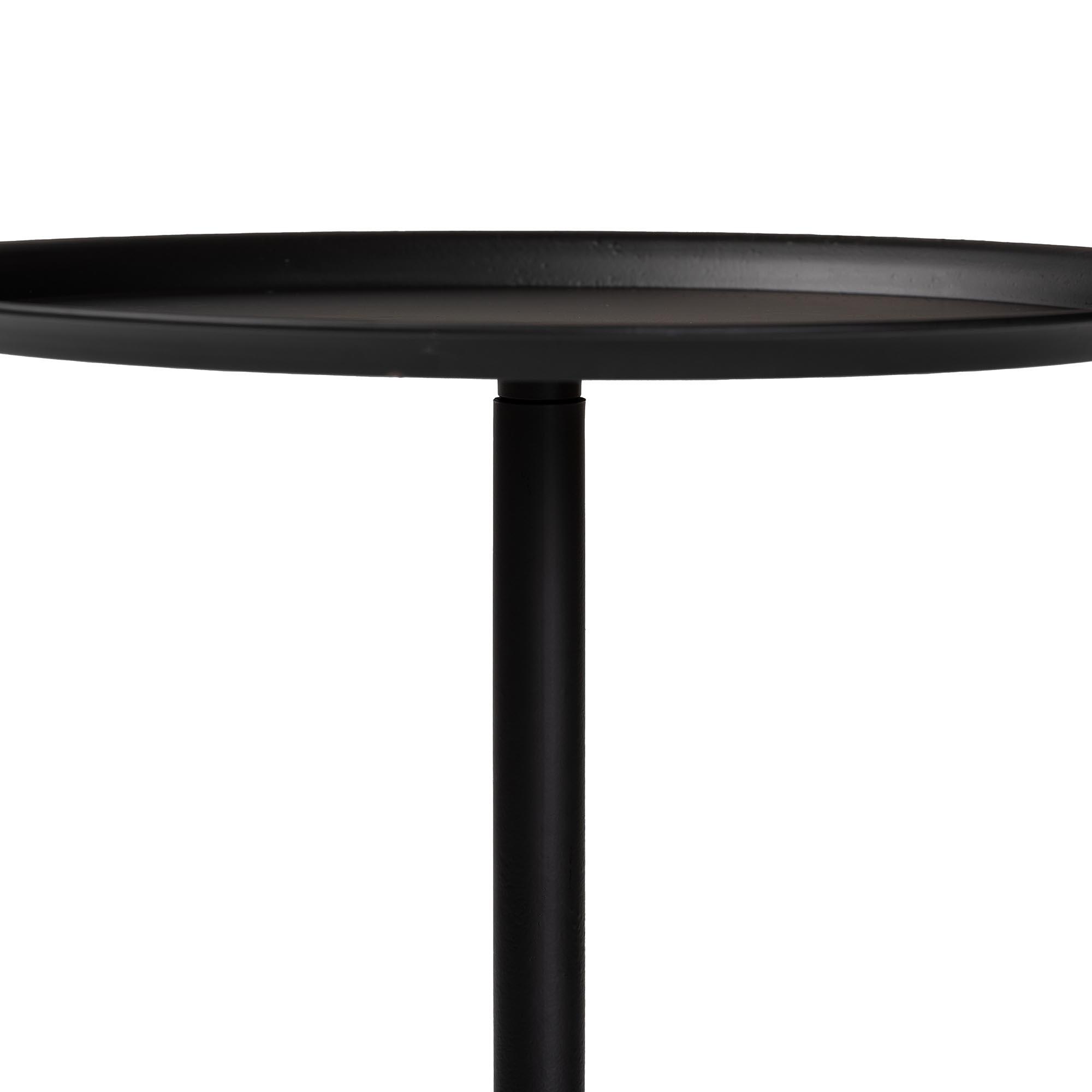 Baxton Studio Webb Black Metal Pedestal Side Table - Modern Accent Table with Round Tray Top for Indoor or Semi-Outdoor Use