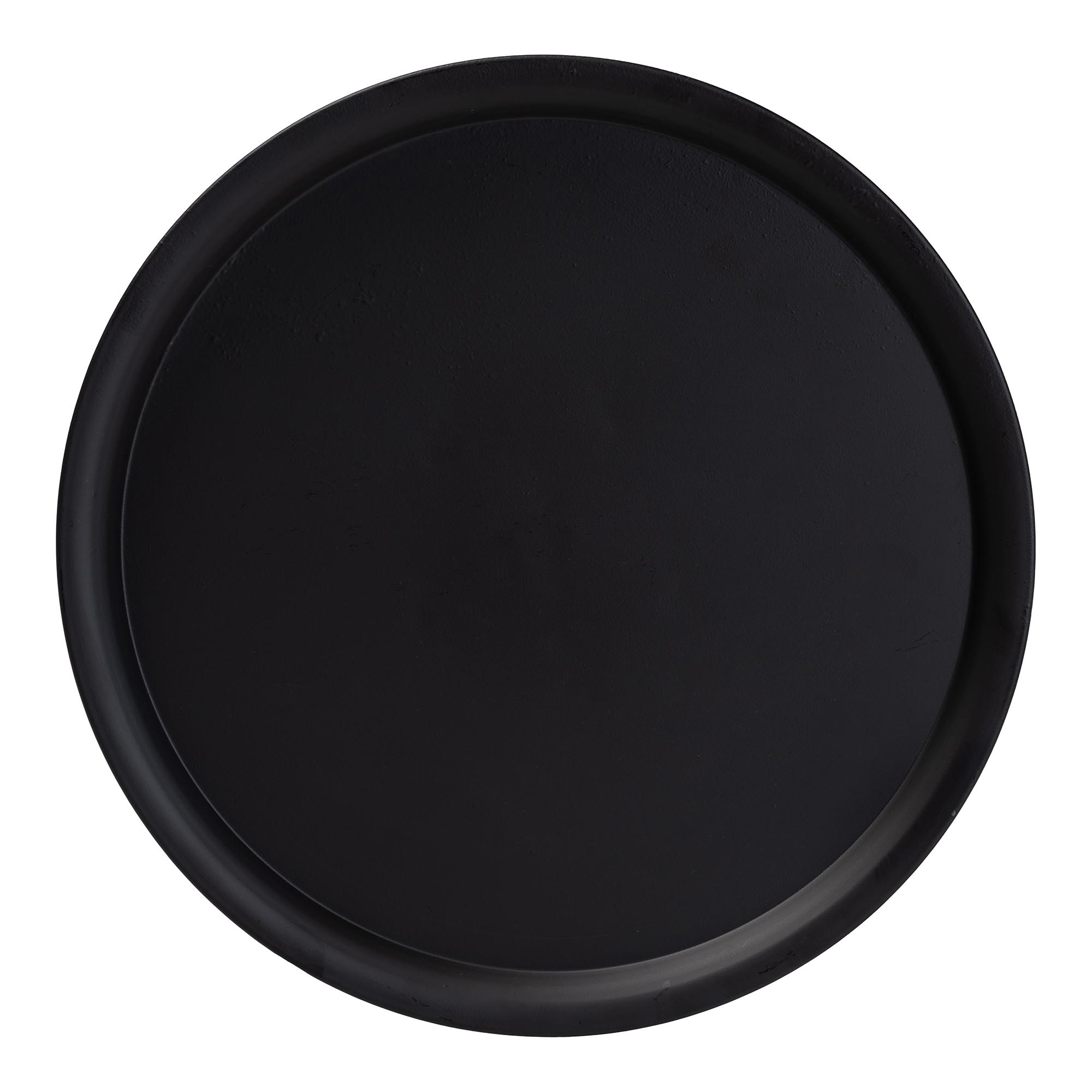 Baxton Studio Webb Black Metal Pedestal Side Table - Modern Accent Table with Round Tray Top for Indoor or Semi-Outdoor Use
