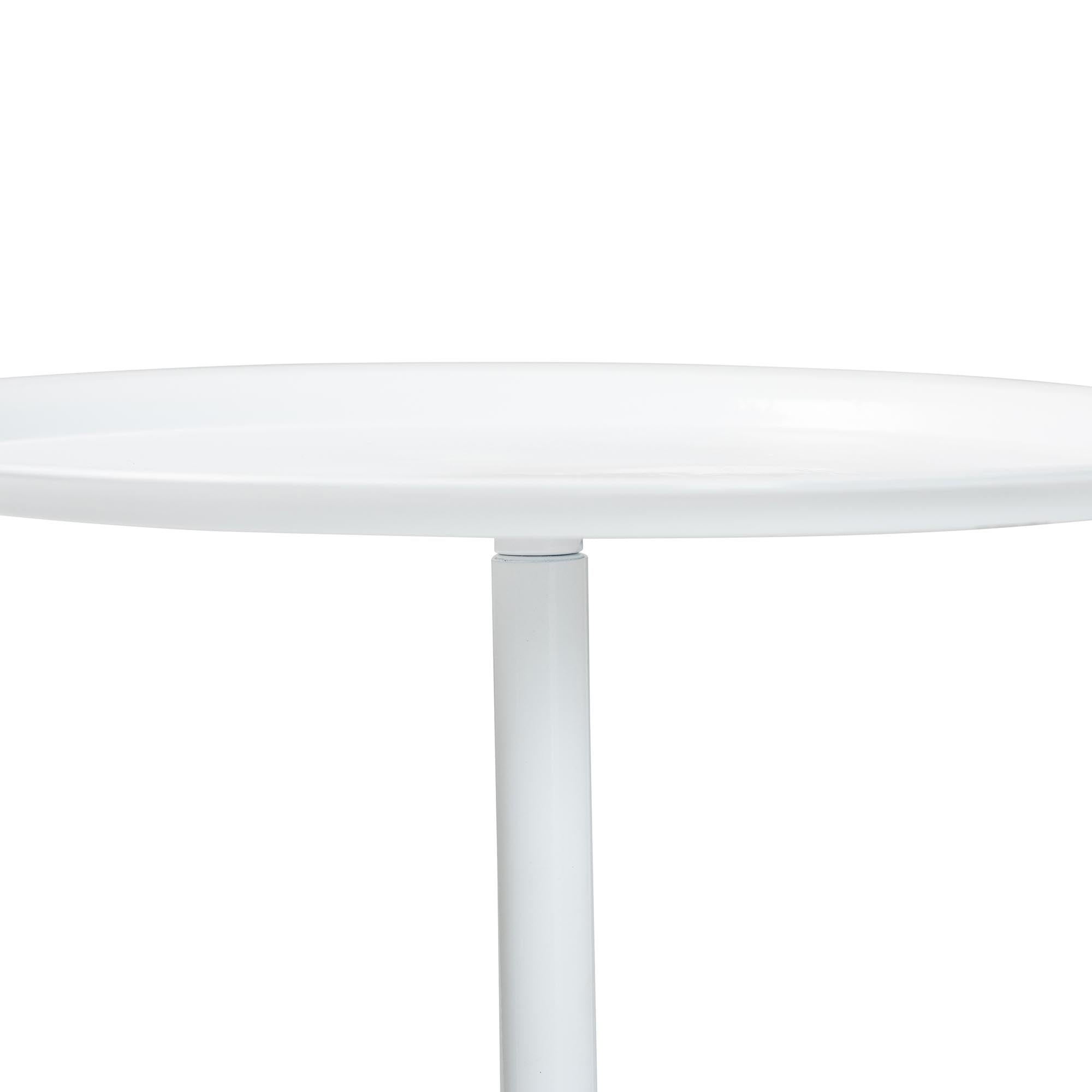 Baxton Studio Webb White Metal Pedestal Side Table - Modern Accent Table with Round Tray Top for Indoor or Semi-Outdoor Use