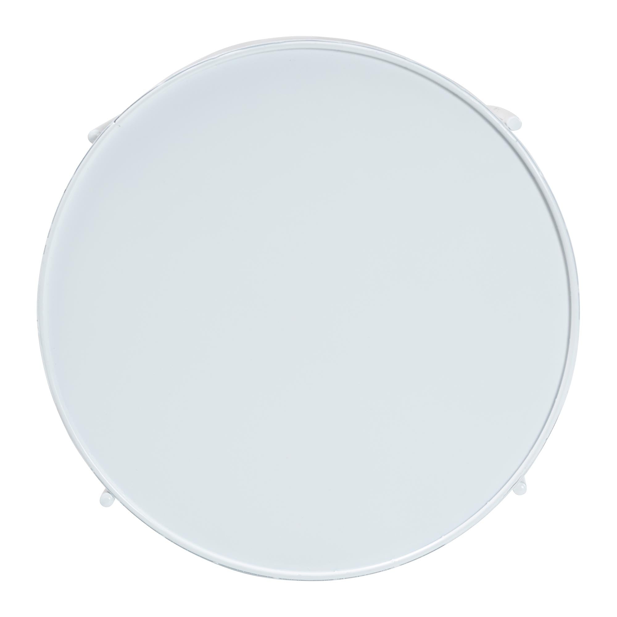 Baxton Studio Laverne White Metal Side Table with Scalloped Tray Top - Round Accent Table with Decorative Base for Indoor or Semi-Outdoor Use
