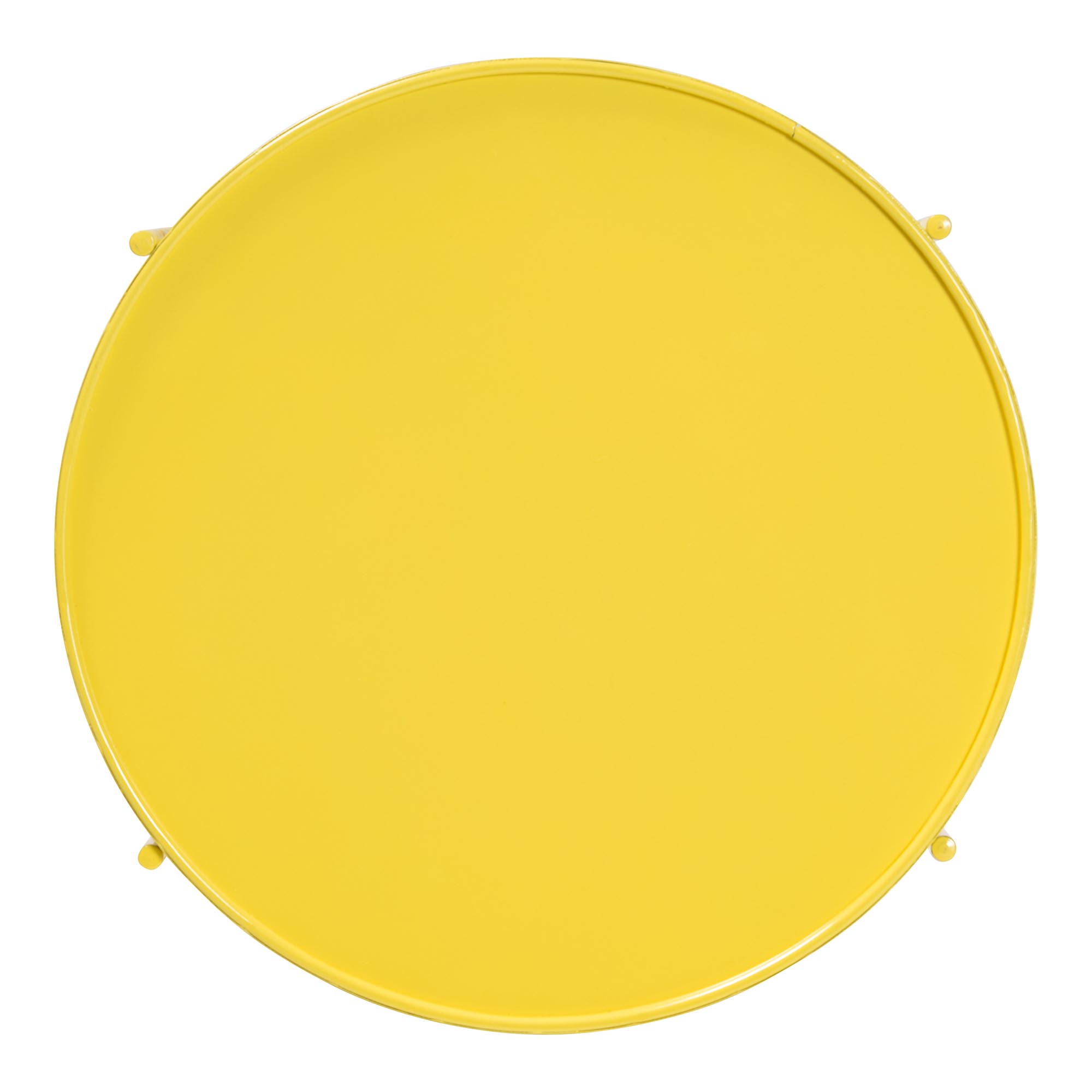 Baxton Studio Laverne Yellow Metal Side Table with Scalloped Tray Top - Round Accent Table with Decorative Base for Indoor or Semi-Outdoor Use