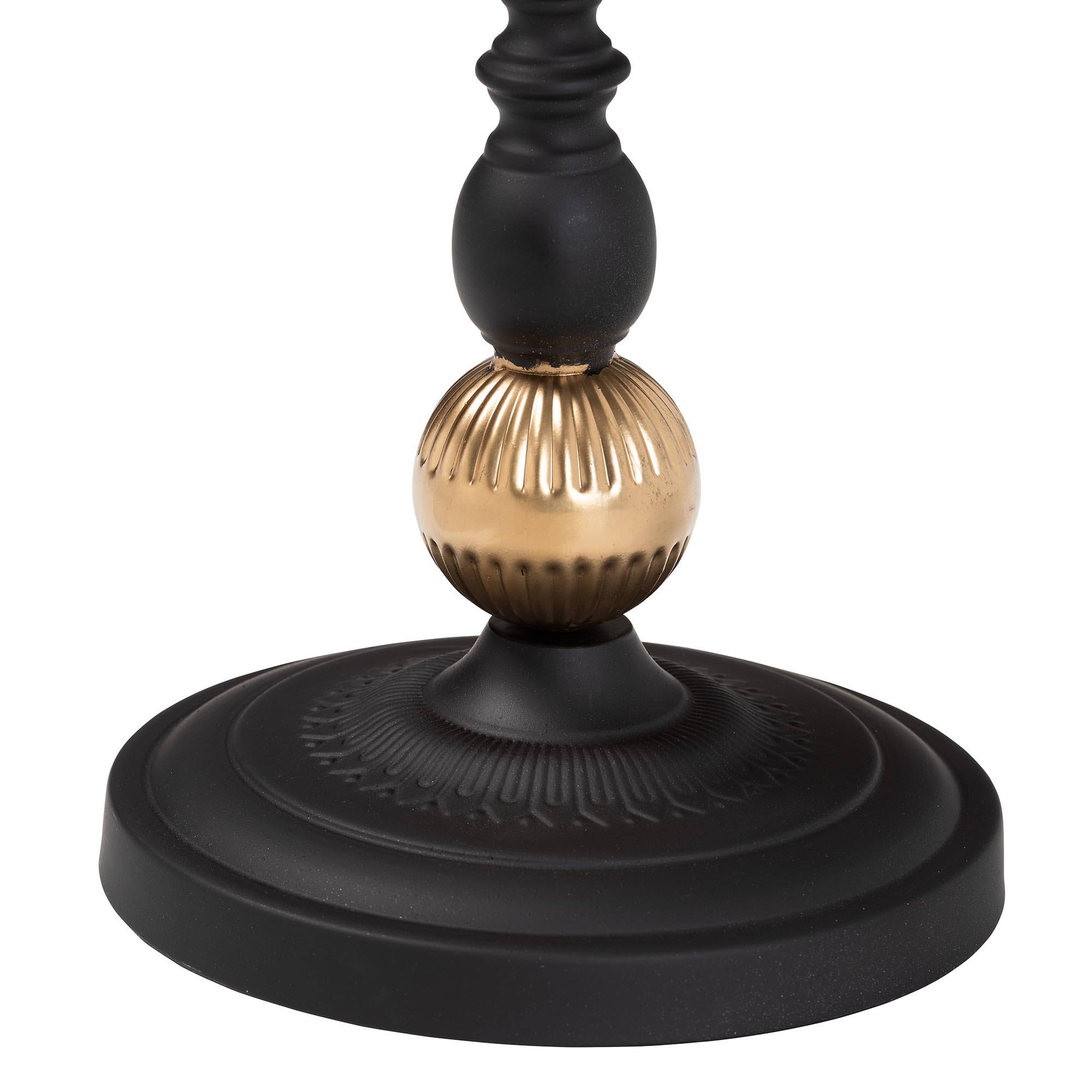 Baxton Studio Javion Modern Glam Round Accent Side Table - Black & Gold Metal End Table with Tray Top for Indoor or Semi-Outdoor Use