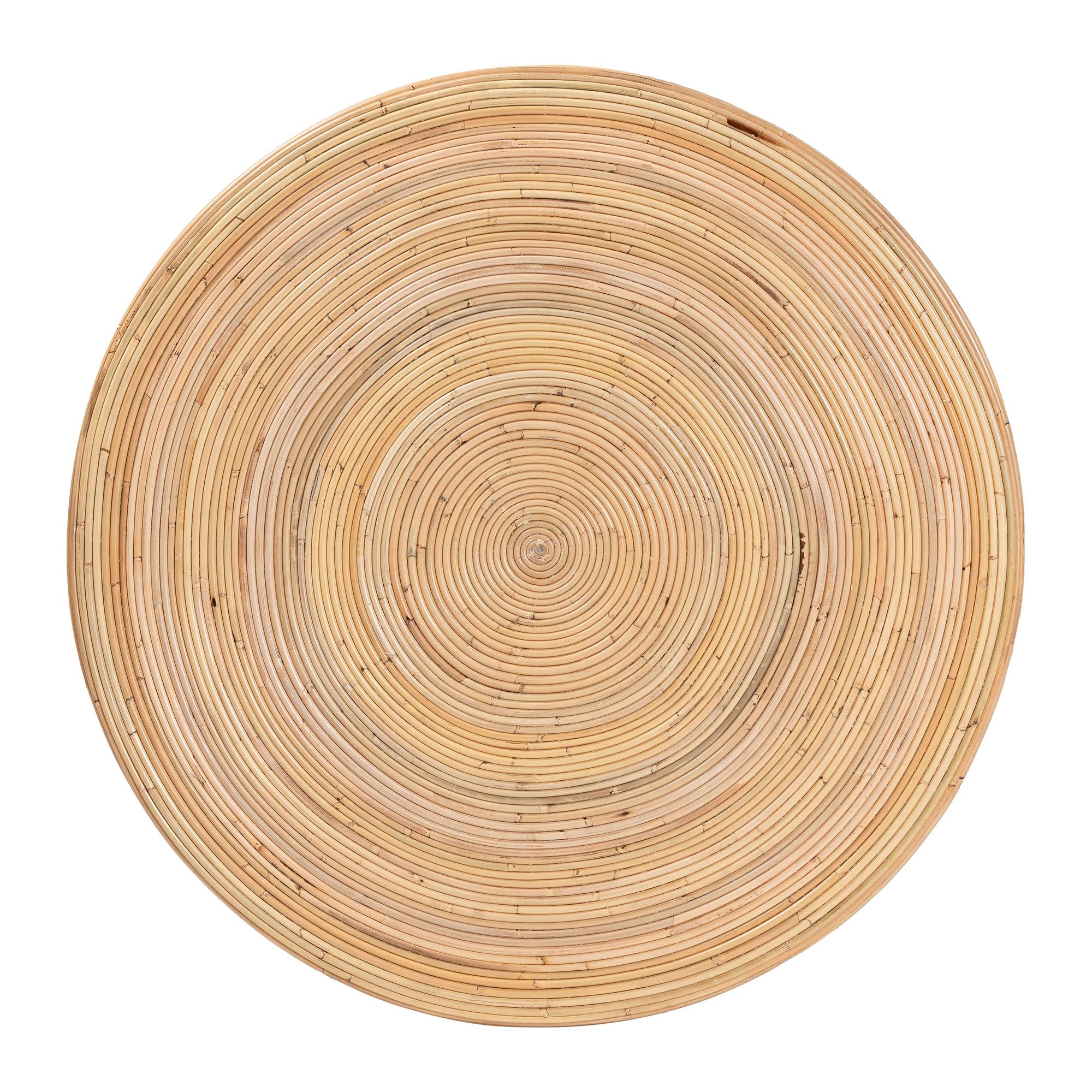 bali & pari Tokyo Laminated Natural Rattan Coffee Table - Handcrafted Bowl -Shaped Center Table for Living Room, Coastal Boho Style Furniture in Natural Brown