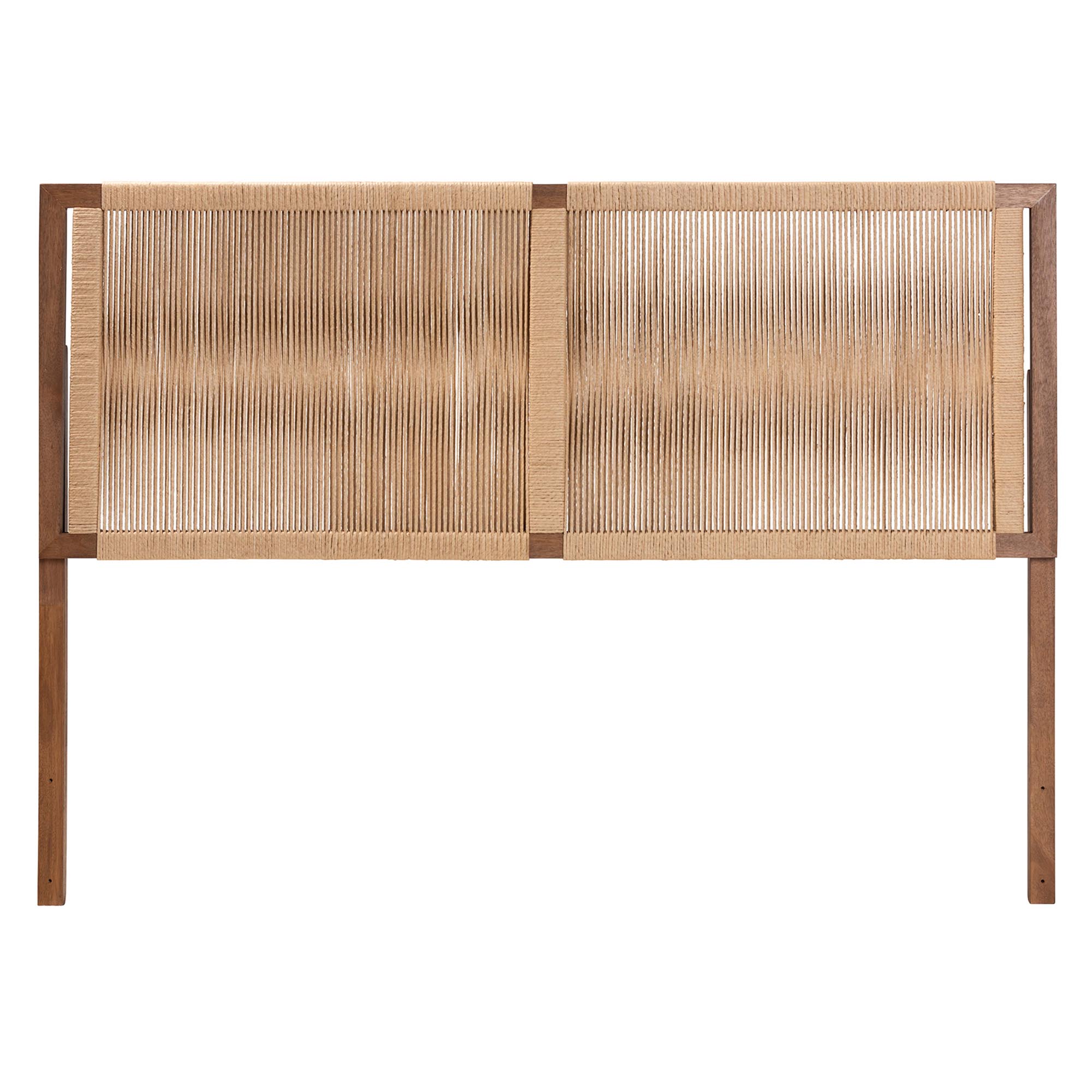 bali & pari Holitz Natural Rope Woven Headboard - Mountable Bed Backboard with Bayur Wood Frame, Modern Boho Accent for Bedroom Decor, King