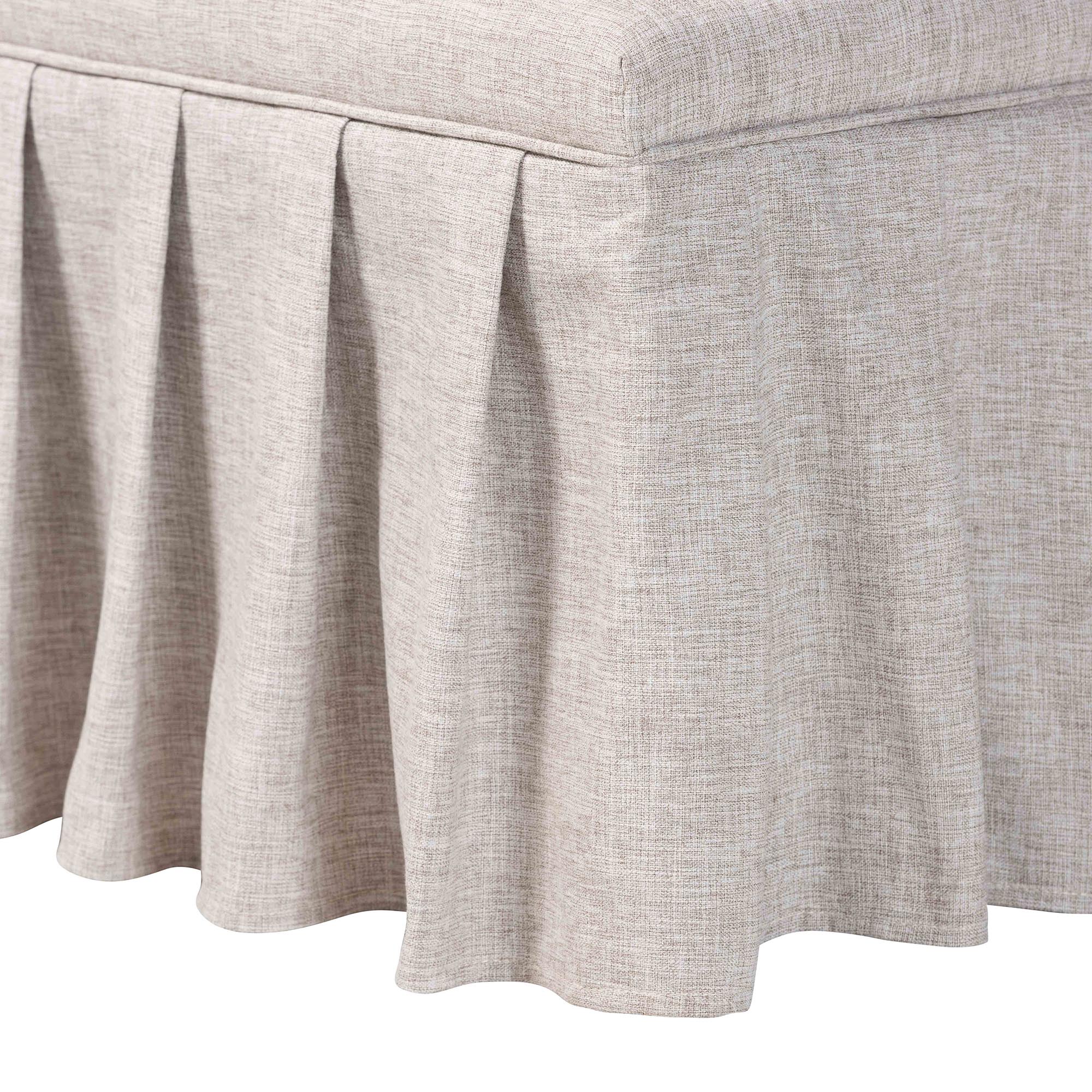 Baxton Studio Bryna 2-Piece Fabric Upholstered Dining Nook Bench Set - Corner Kitchen Banquette Seating with Skirted Base, L-Shaped Breakfast Nook for Small Spaces, Beige
