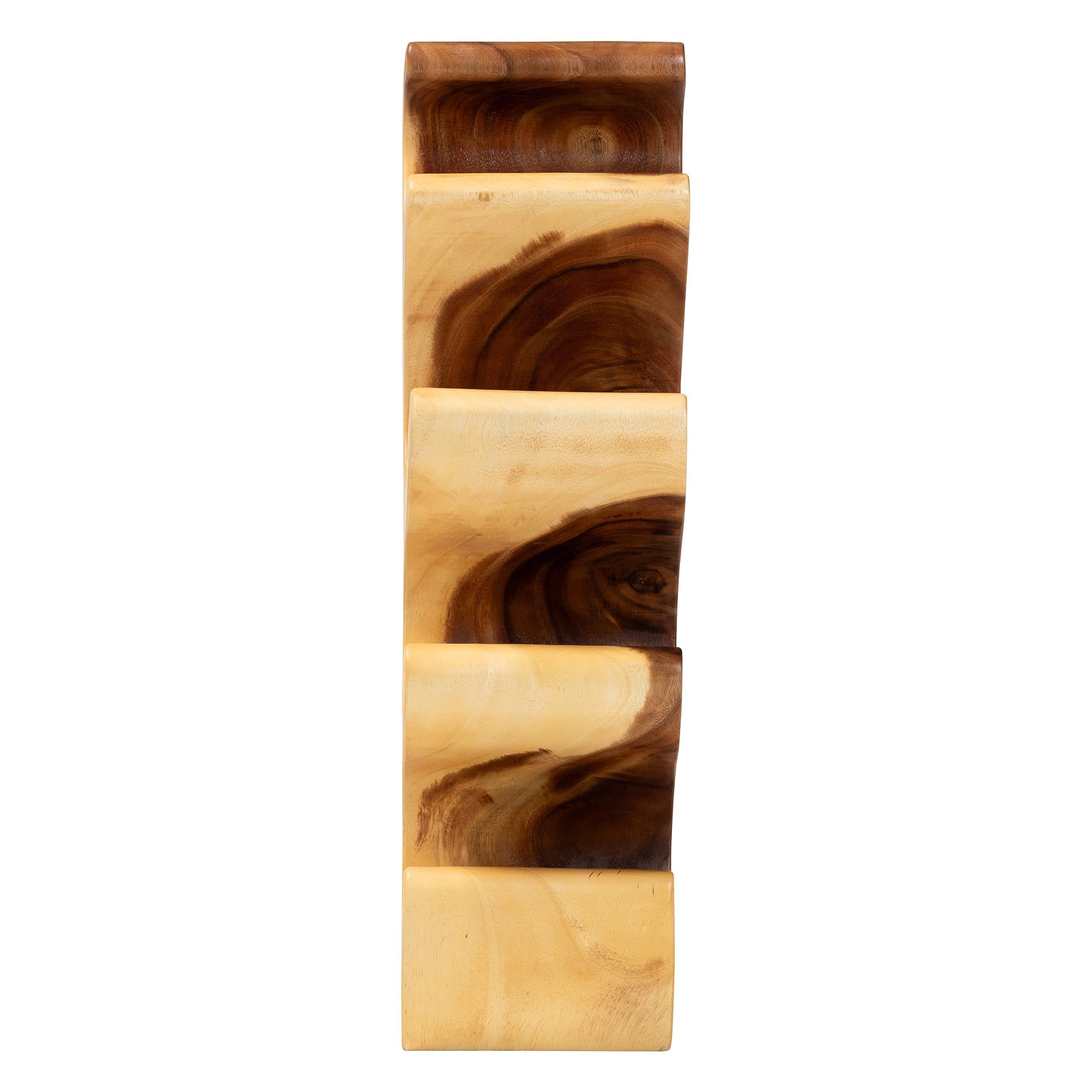 bali & pari Matana Suar Wood Wine Rack with 8-Bottle Capacity, Modern Rustic Wine Organizer Stand with Tree Branch Design, Free-Standing Display for Countertop Home Bar or Kitchen