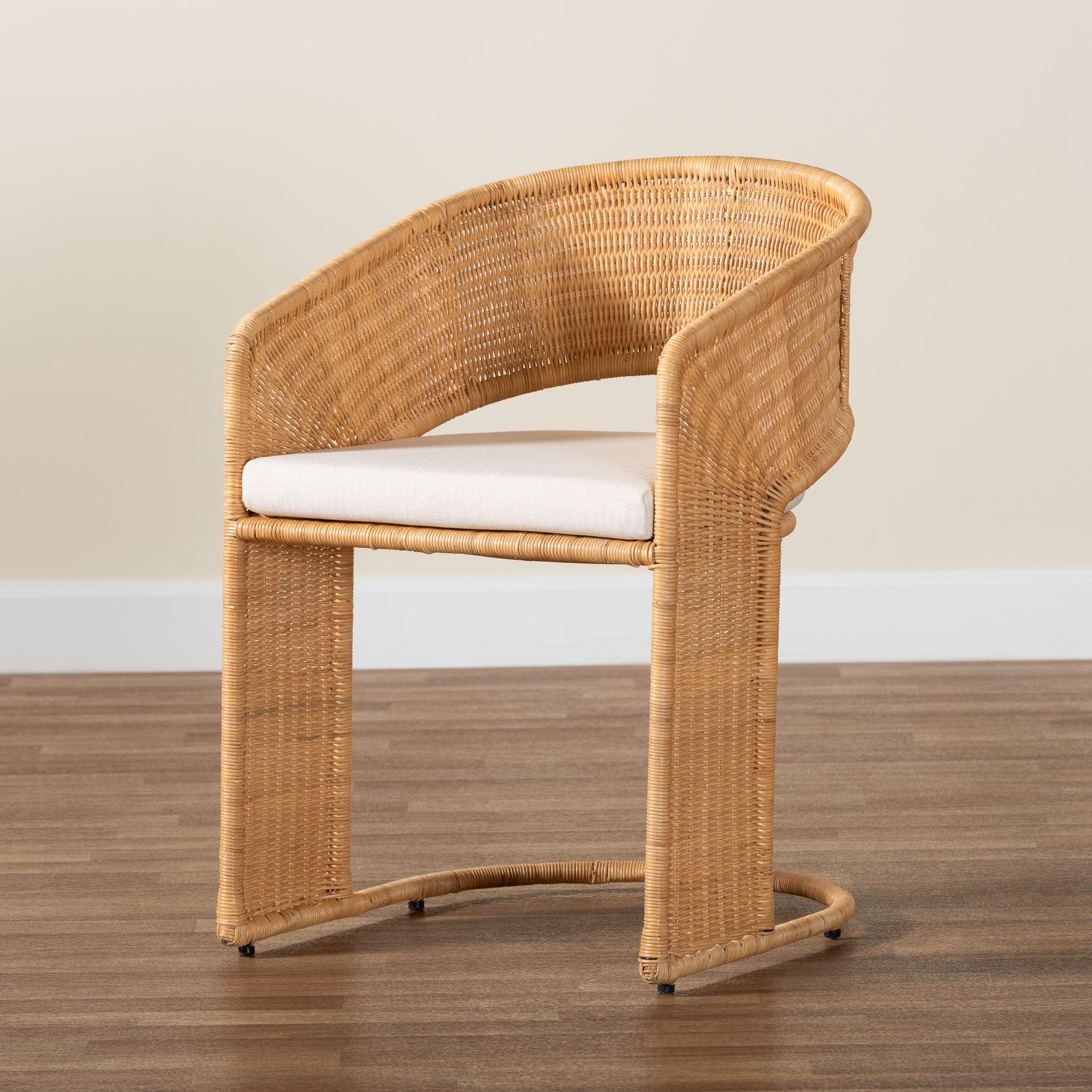 bali & pari Palm Bohemian Light Honey Rattan Dining Chair