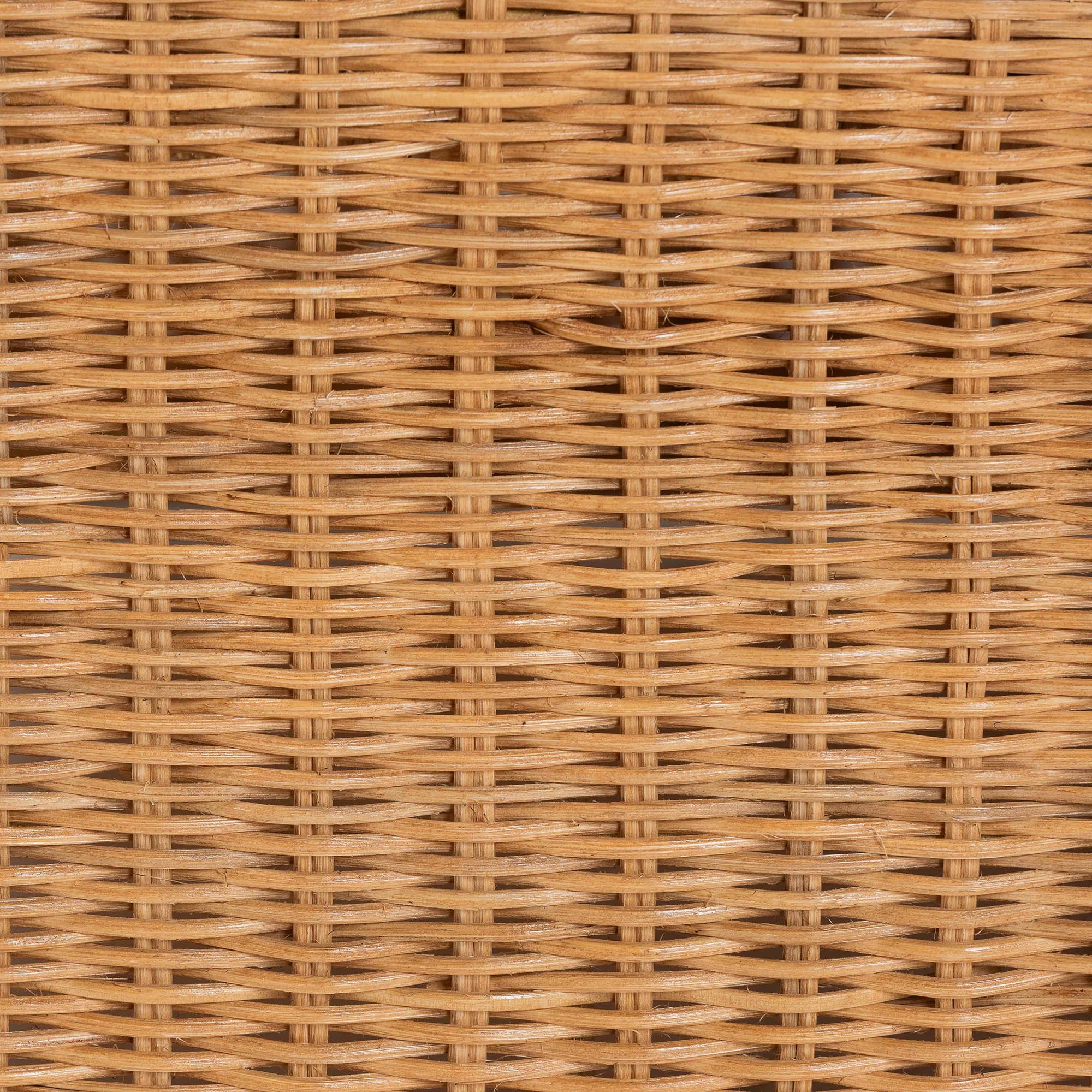 bali & pari Carina Natural Rattan Armchair with Cushion - Handwoven Lounge Chair with U-Shaped Silhouette and Deep Seating for Boho, Coastal, or Tropical Living Spaces