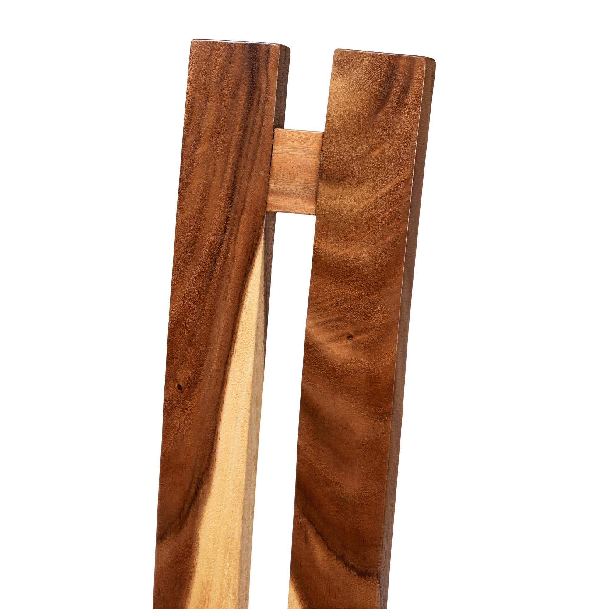 bali & pari Lin Suar Wood Dining Chair Set of 2 - Handcrafted Solid Wood Chair with Natural Grain Pattern, Rustic Modern Accent Seating for Dining Room or Kitchen