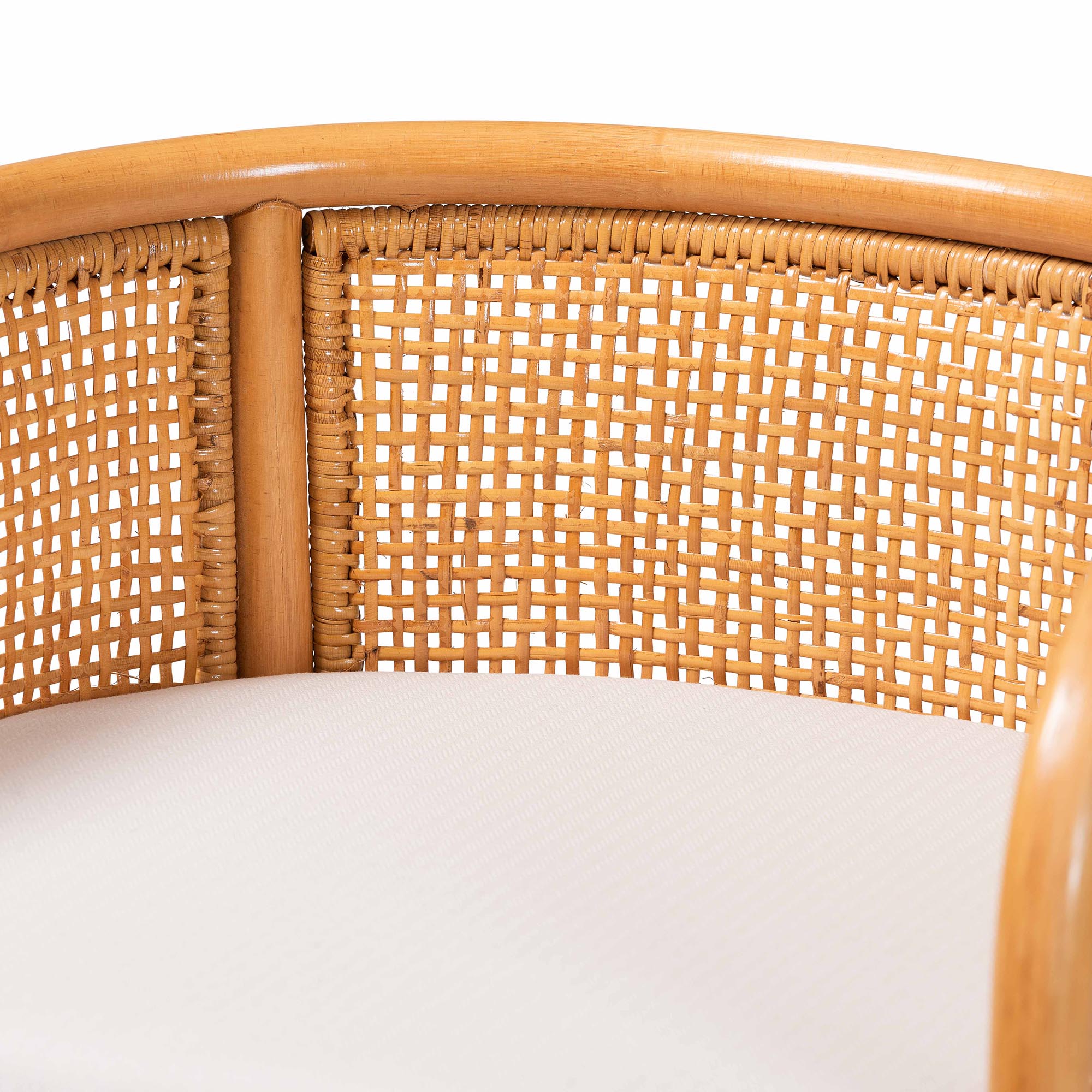 bali & pari Aria Natural Rattan Counter Stool with Backrest and Removable Cushion - Handwoven Cane Counter Height Seating for Kitchen Island or Dining Area